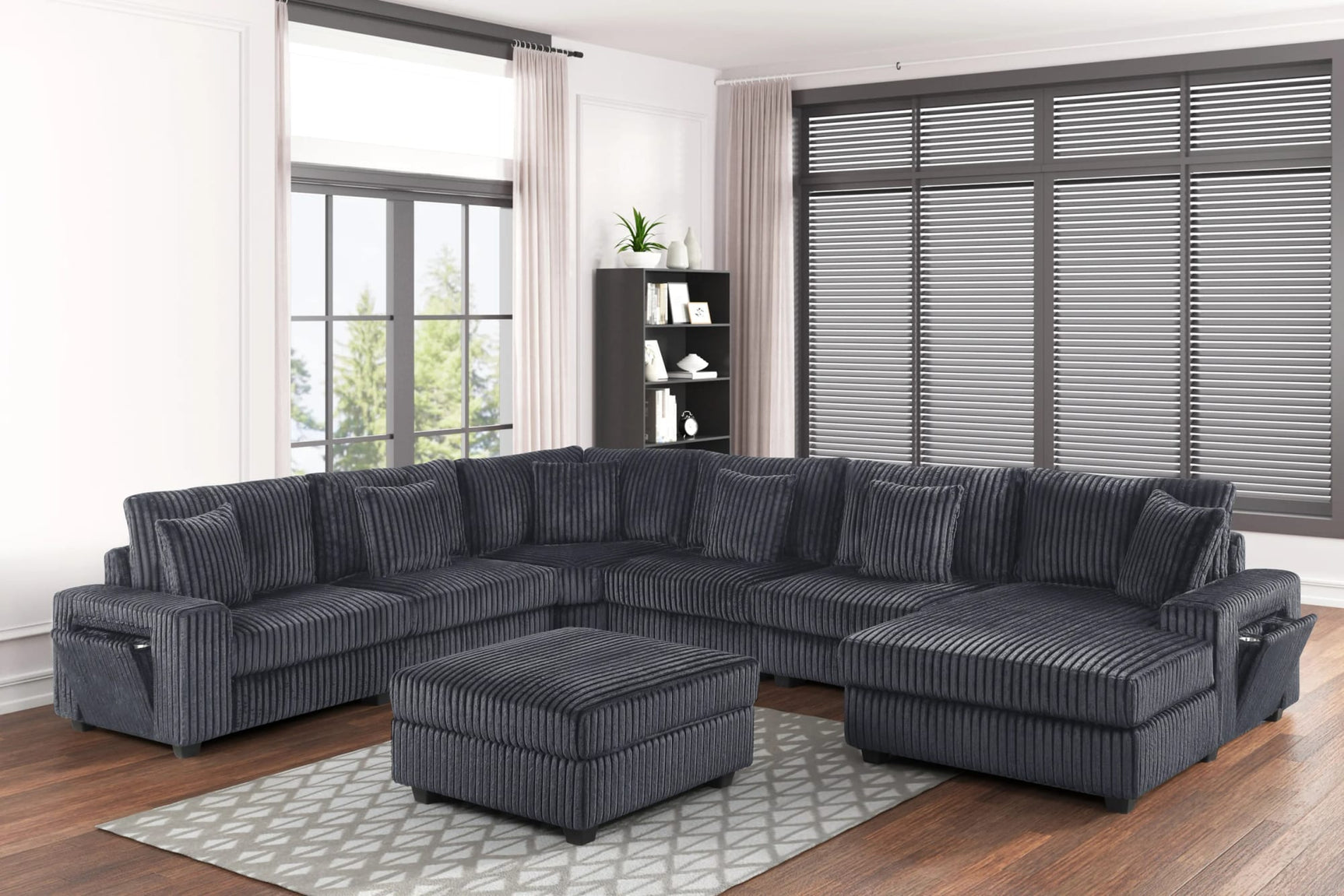 Bazooka Charcoal 7-Piece Sectional from Ella Furniture