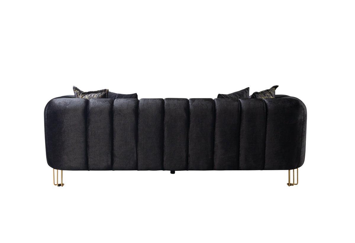Ella Black Velvet Sofa & Loveseat - Ella Furniture