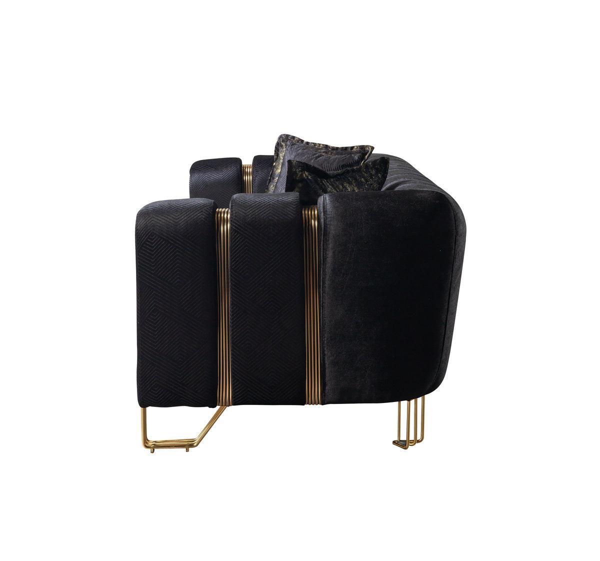 Ella Black Velvet Sofa & Loveseat - Ella Furniture