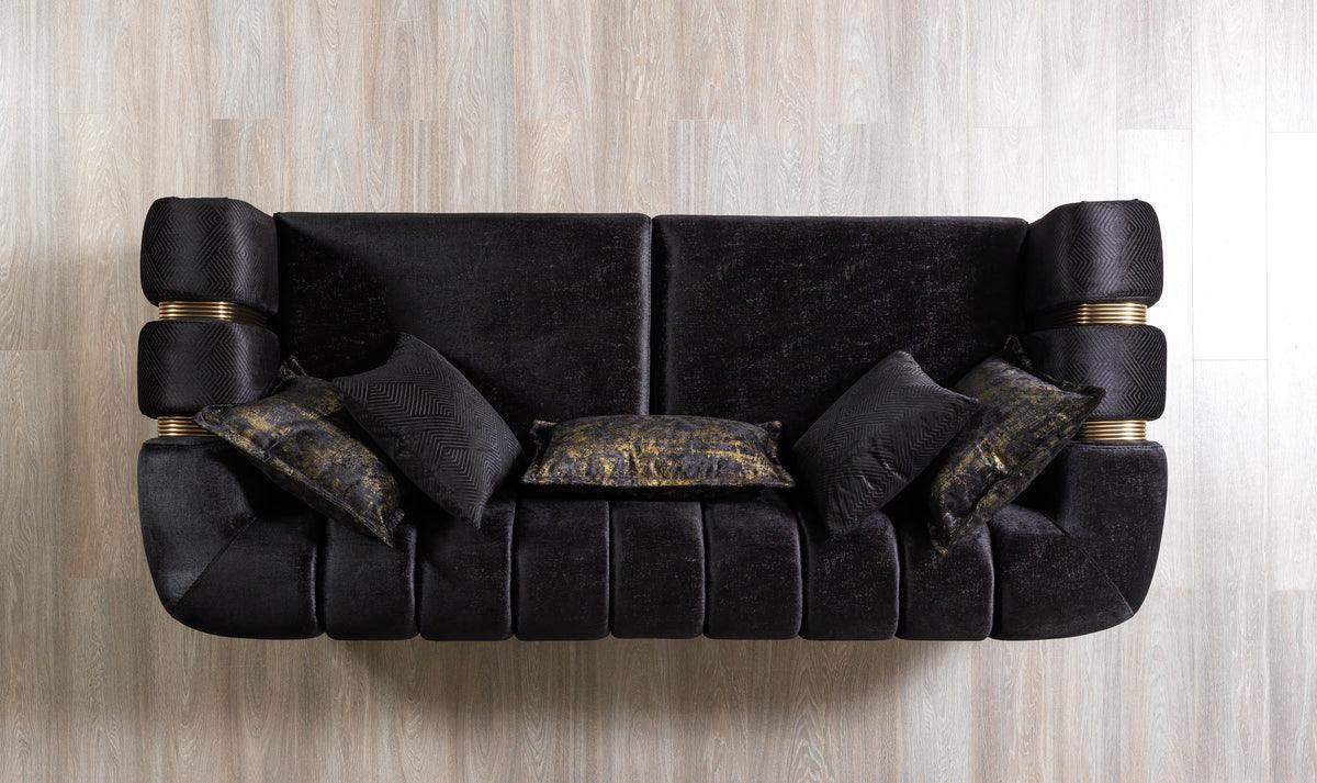 Ella Black Velvet Sofa & Loveseat - Ella Furniture