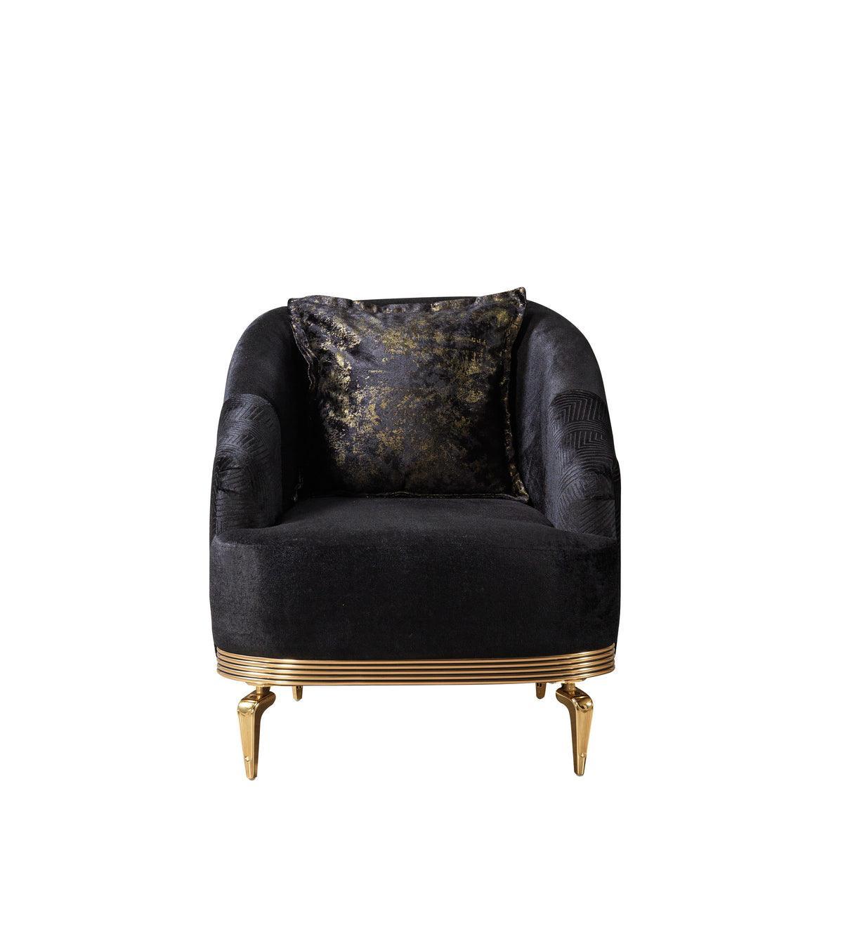 Ella Black Velvet Sofa & Loveseat - Ella Furniture