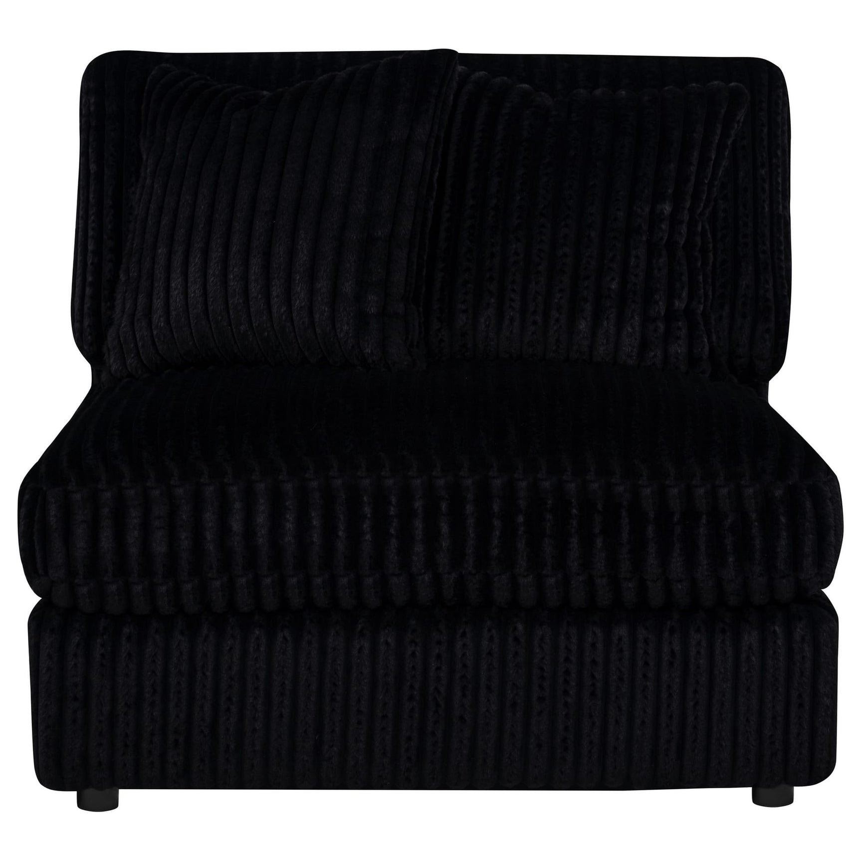 Blaine Upholstered Armless Chair Black view 3