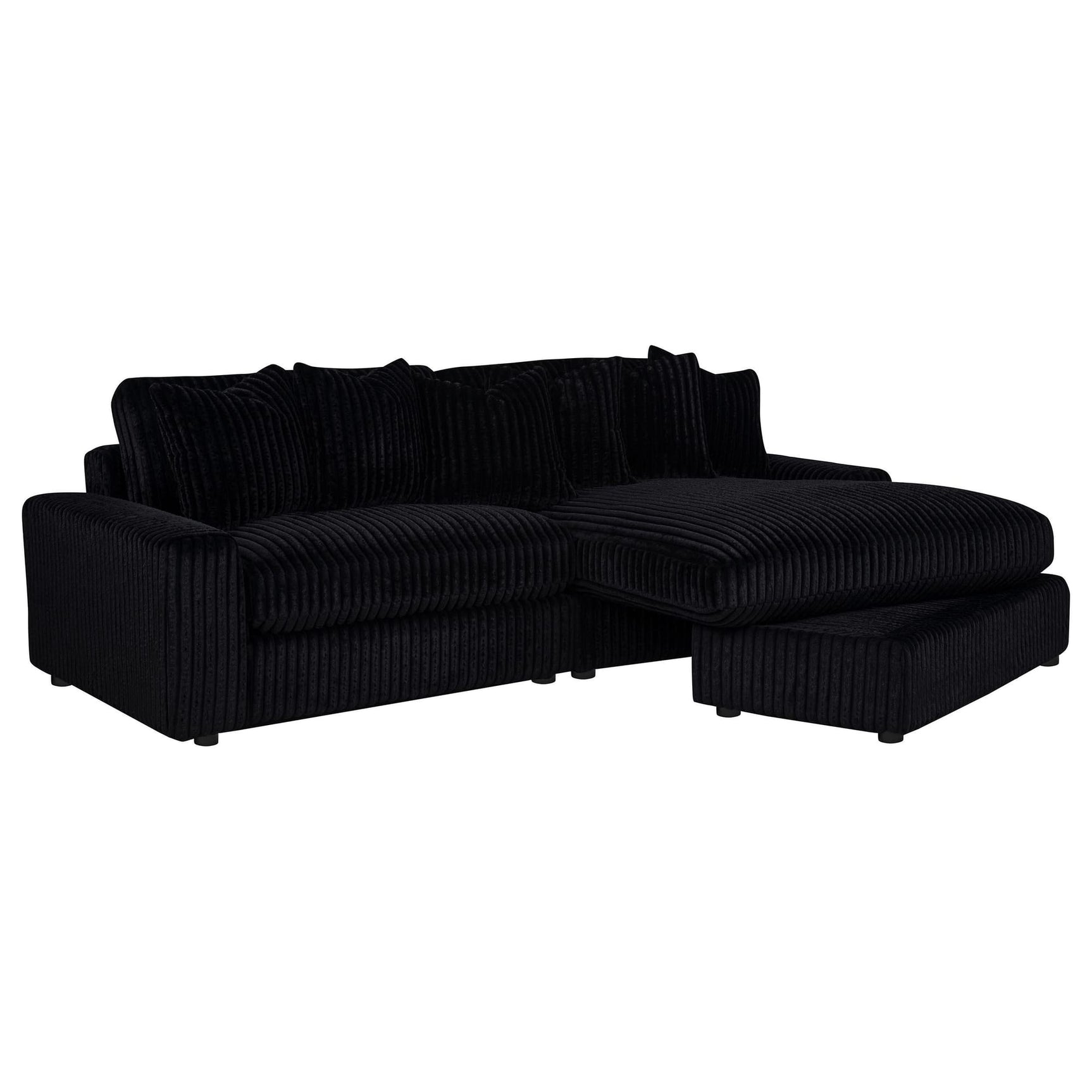 Blaine Upholstered Reversible Chaise Sectional Sofa Black view 3