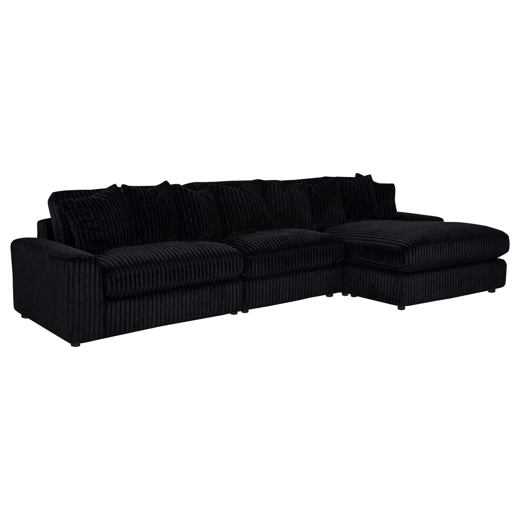 Blaine Upholstered Reversible Chaise Sectional Sofa Black view 2