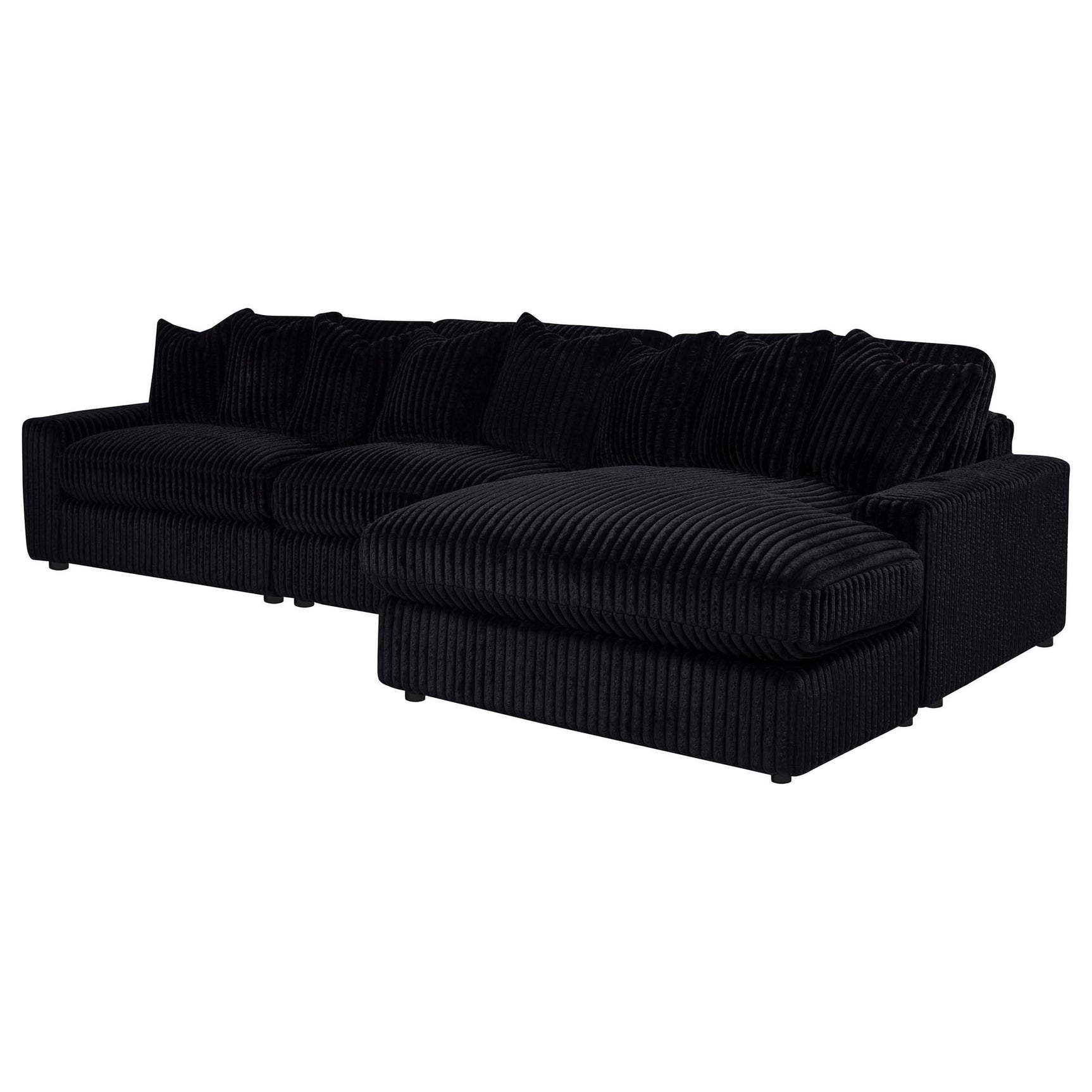 Blaine Upholstered Reversible Chaise Sectional Sofa Black view 5