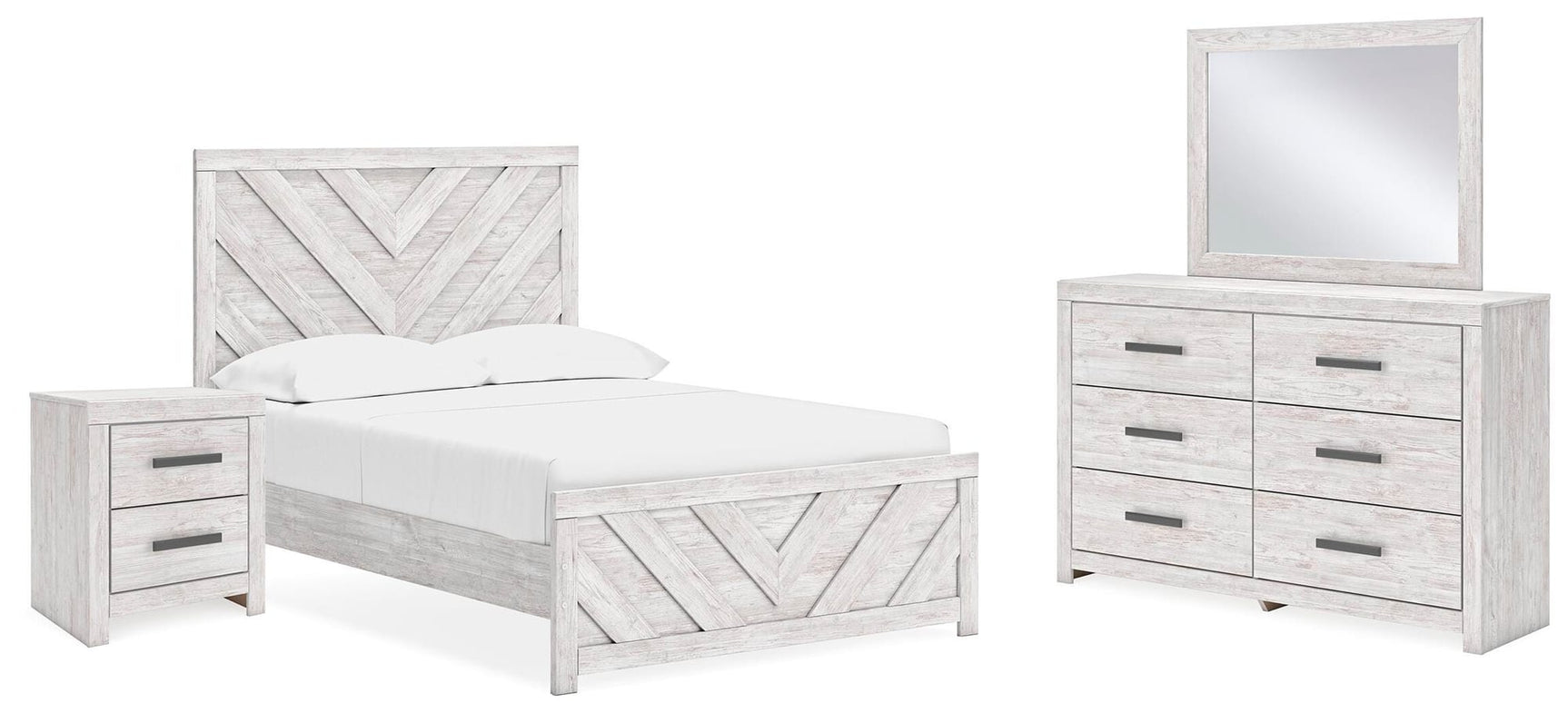 Cayboni Whitewash Panel Bedroom Set view 2