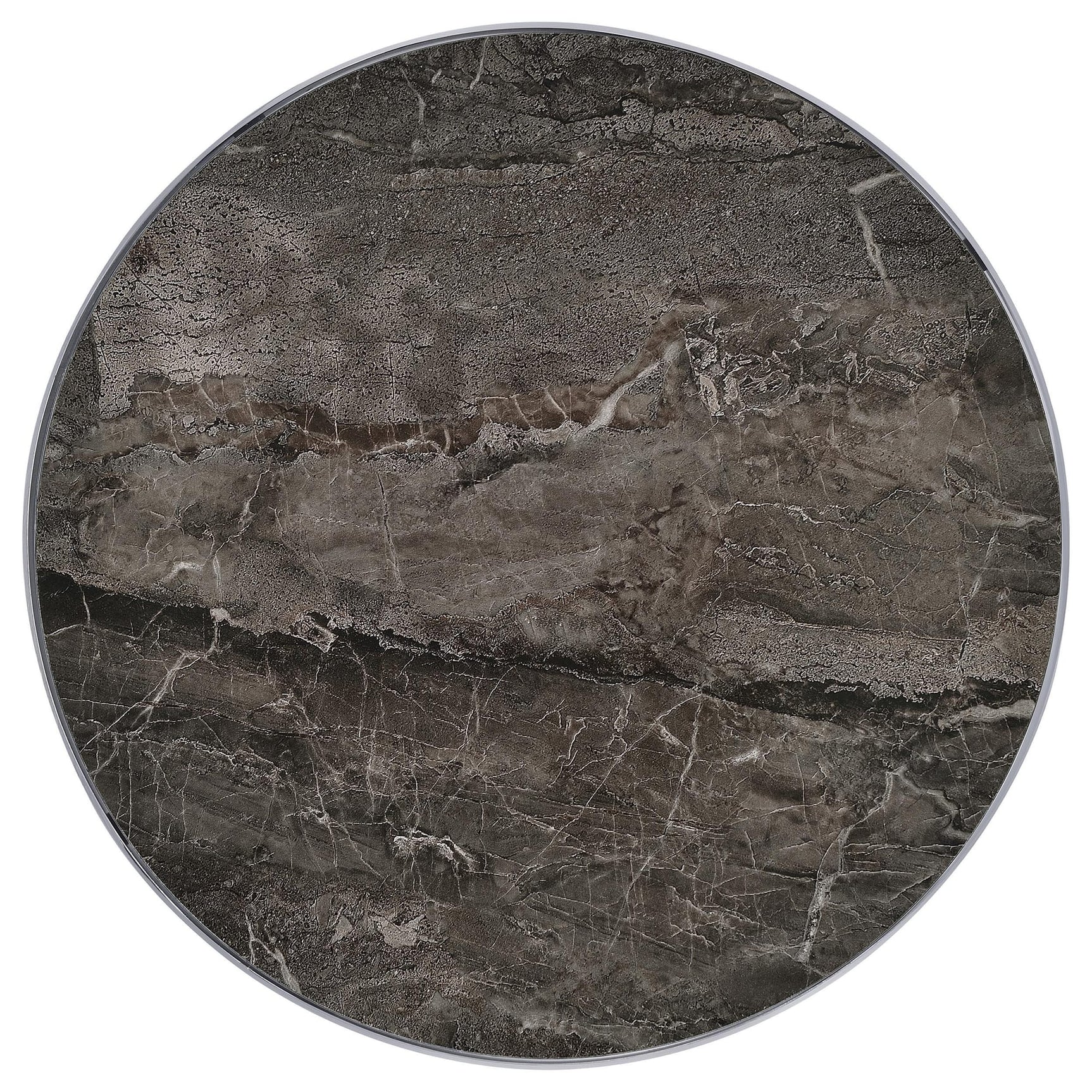 Cazen Round Faux Marble Top Pedestal Side Table Grey view 7