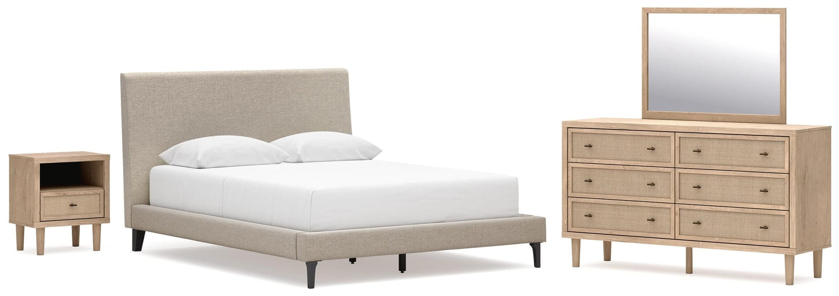Cielden Soft Gray Upholstered Bedroom Set from Ella Furniture
