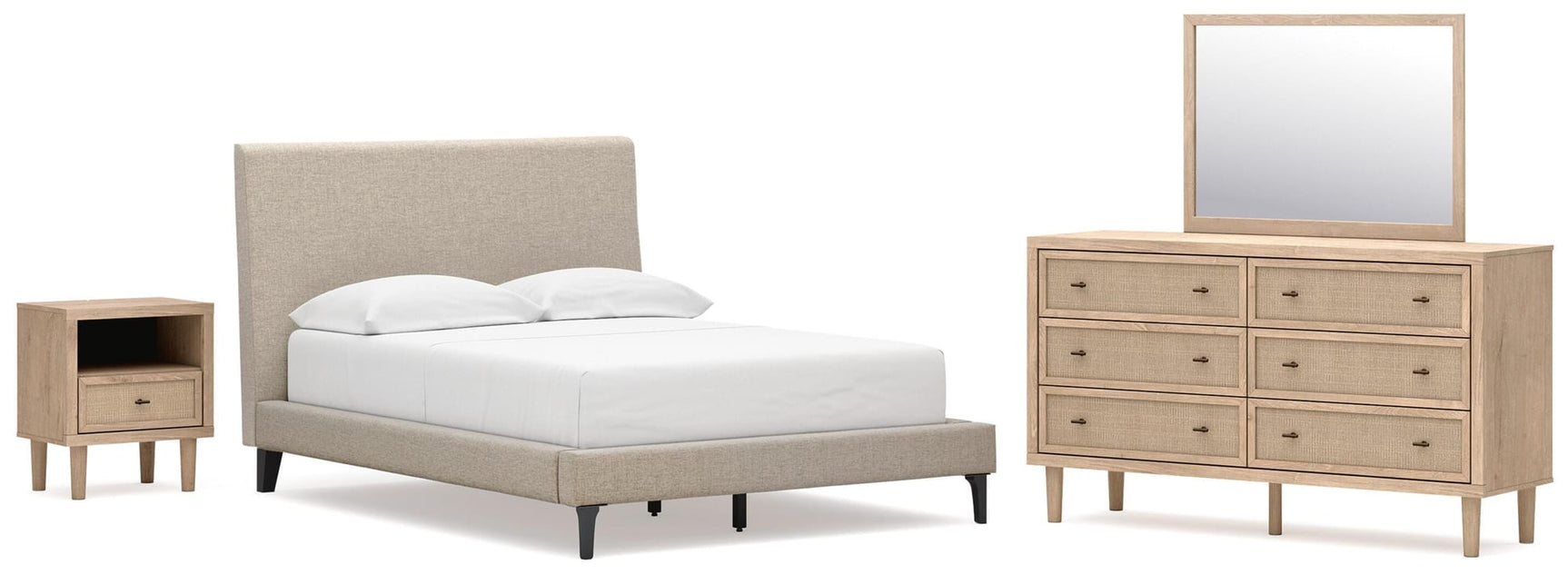 Cielden Soft Gray Upholstered Bedroom Set view 2