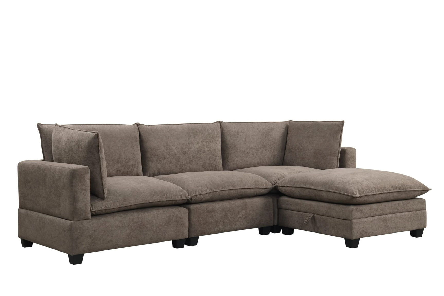 Cloud Brownish Performance Fabric Modular Sectional view 2