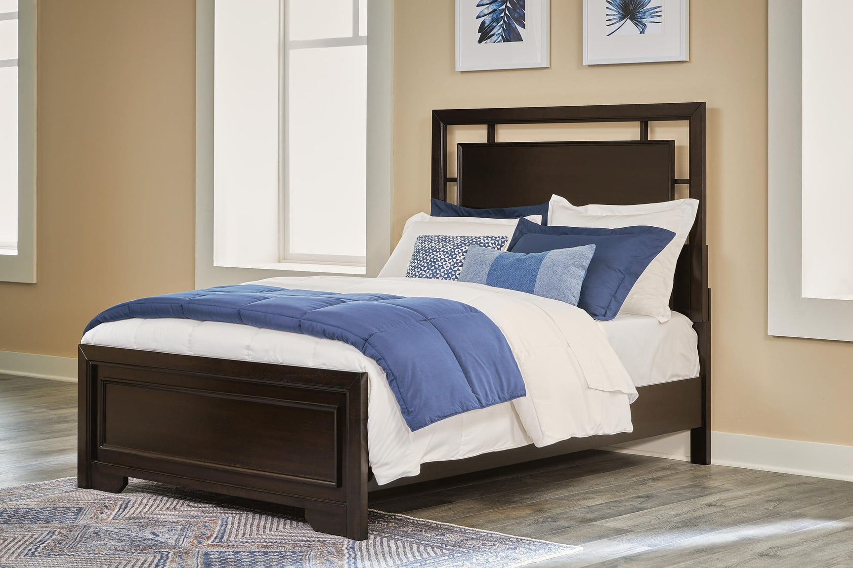 Covetown Dark Brown Panel Bedroom Set Full 3: Bed, Dresser, Mirror from Ella Furniture
