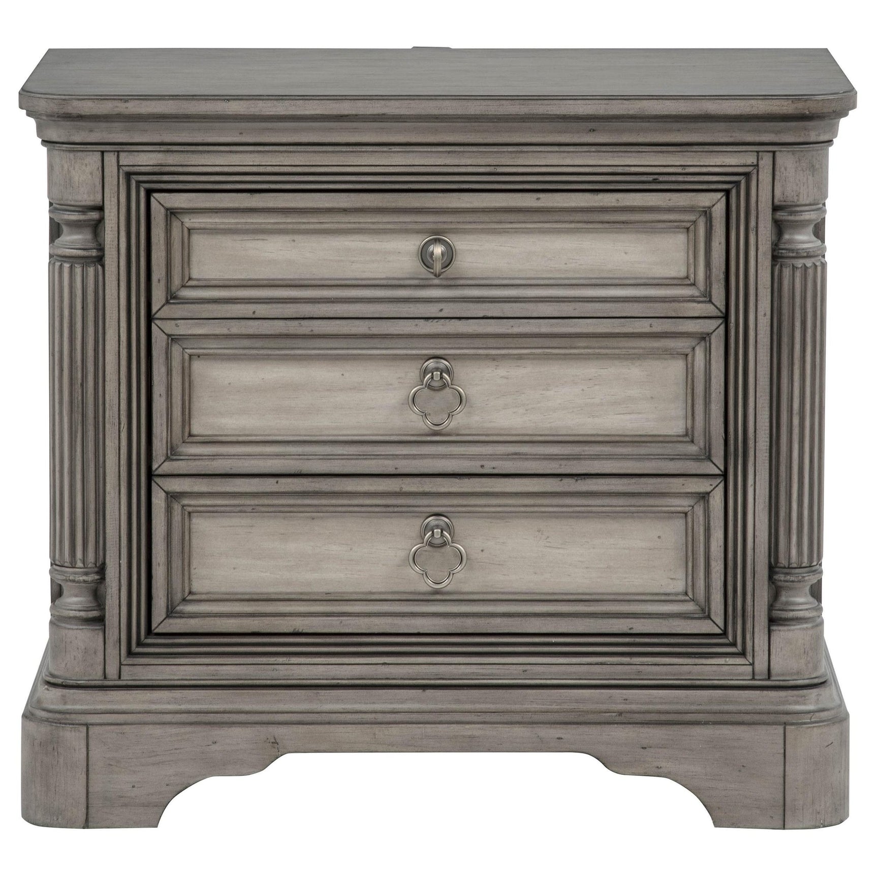 Cresswell 3-drawer Nightstand Bedside Table Weathered Taupe view 3