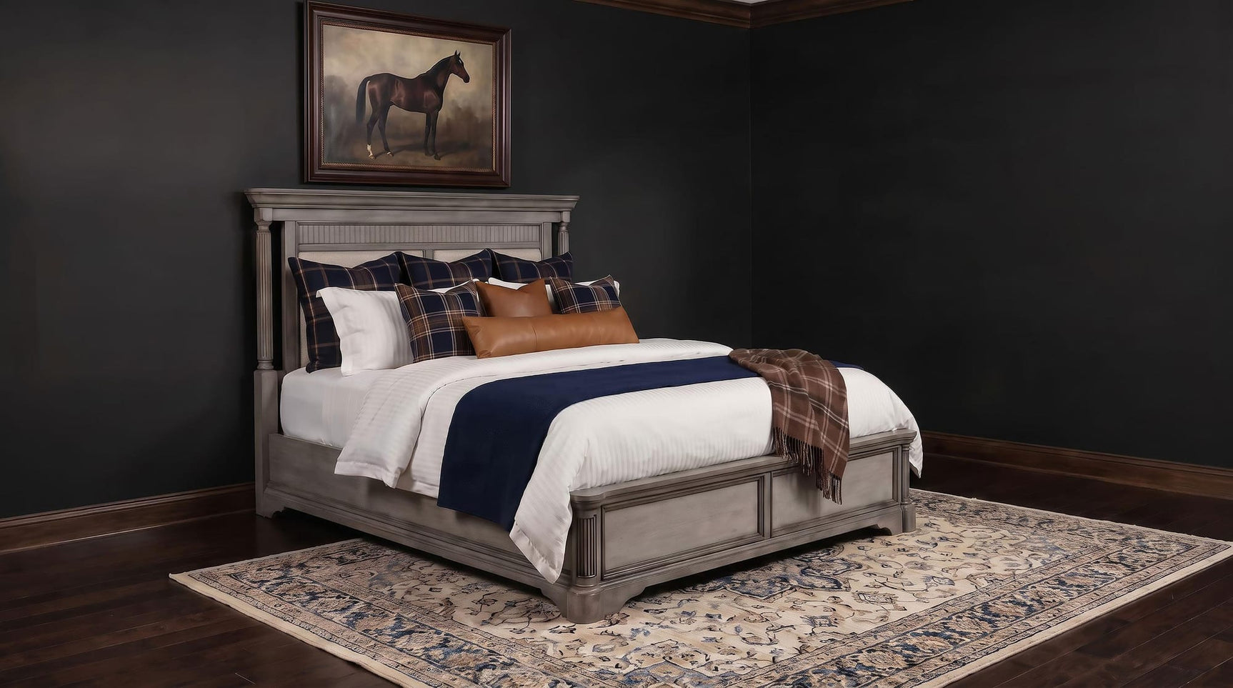 Cresswell Queen Upholstered Panel Bed Weathered Taupe view 11