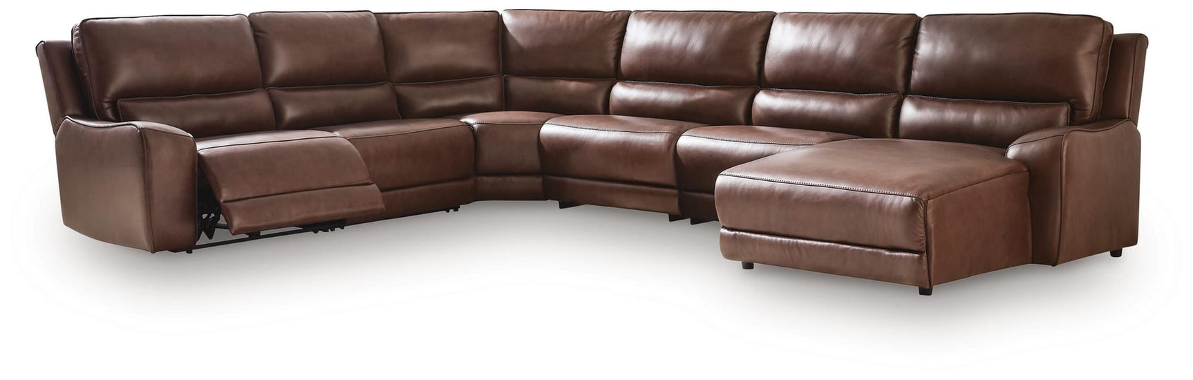 DeepWakes Canyon Leather 6-Piece Reclining Sectional with Chaise view 3