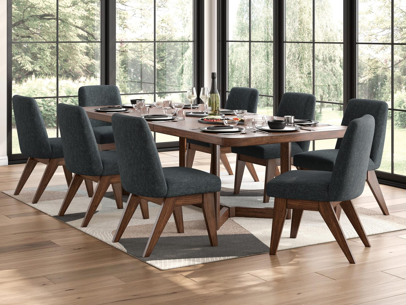 Dilenno Dark Brown Dining Set view 5