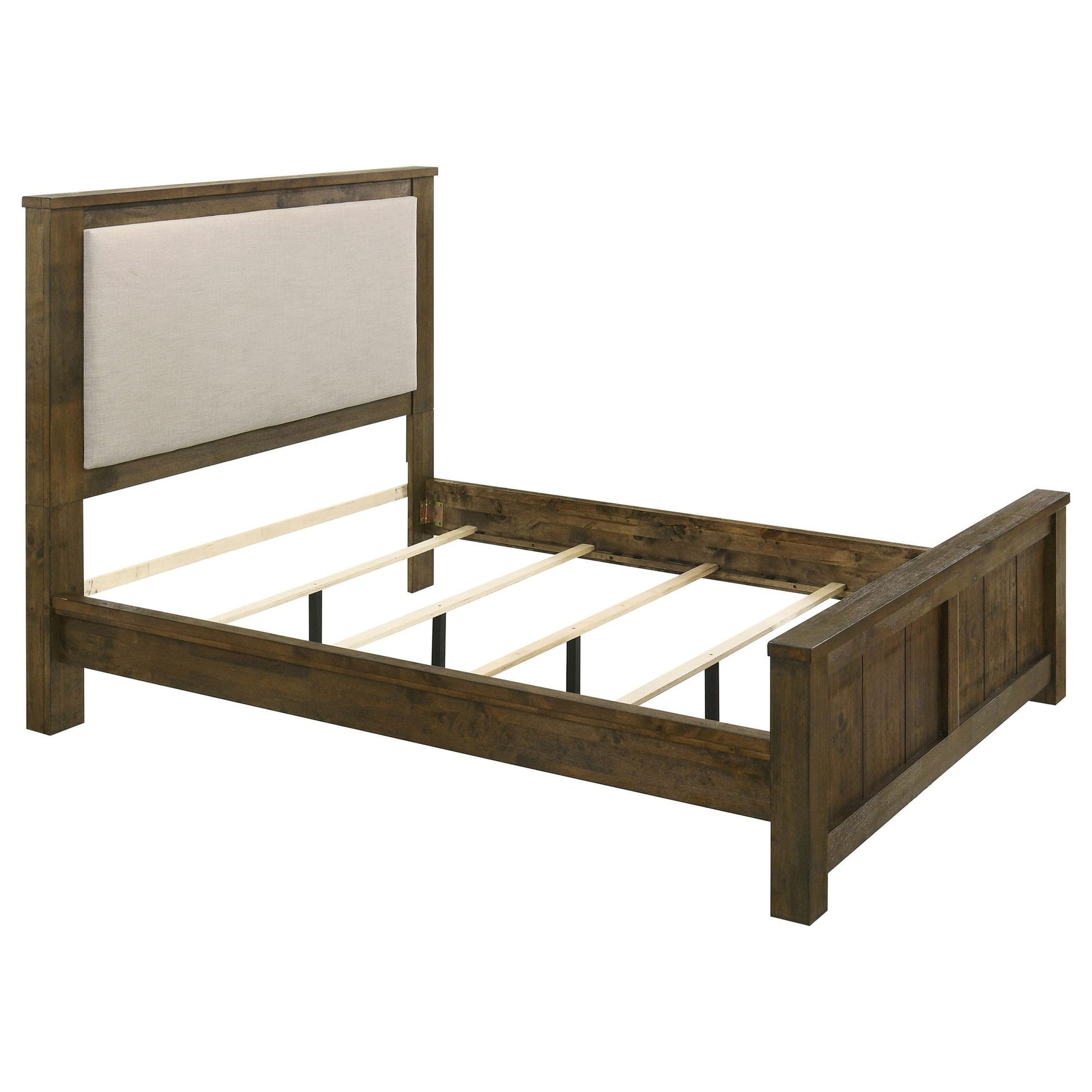 Doherty Queen Linen Upholstered Panel Bed Rustic Brown from Ella Furniture