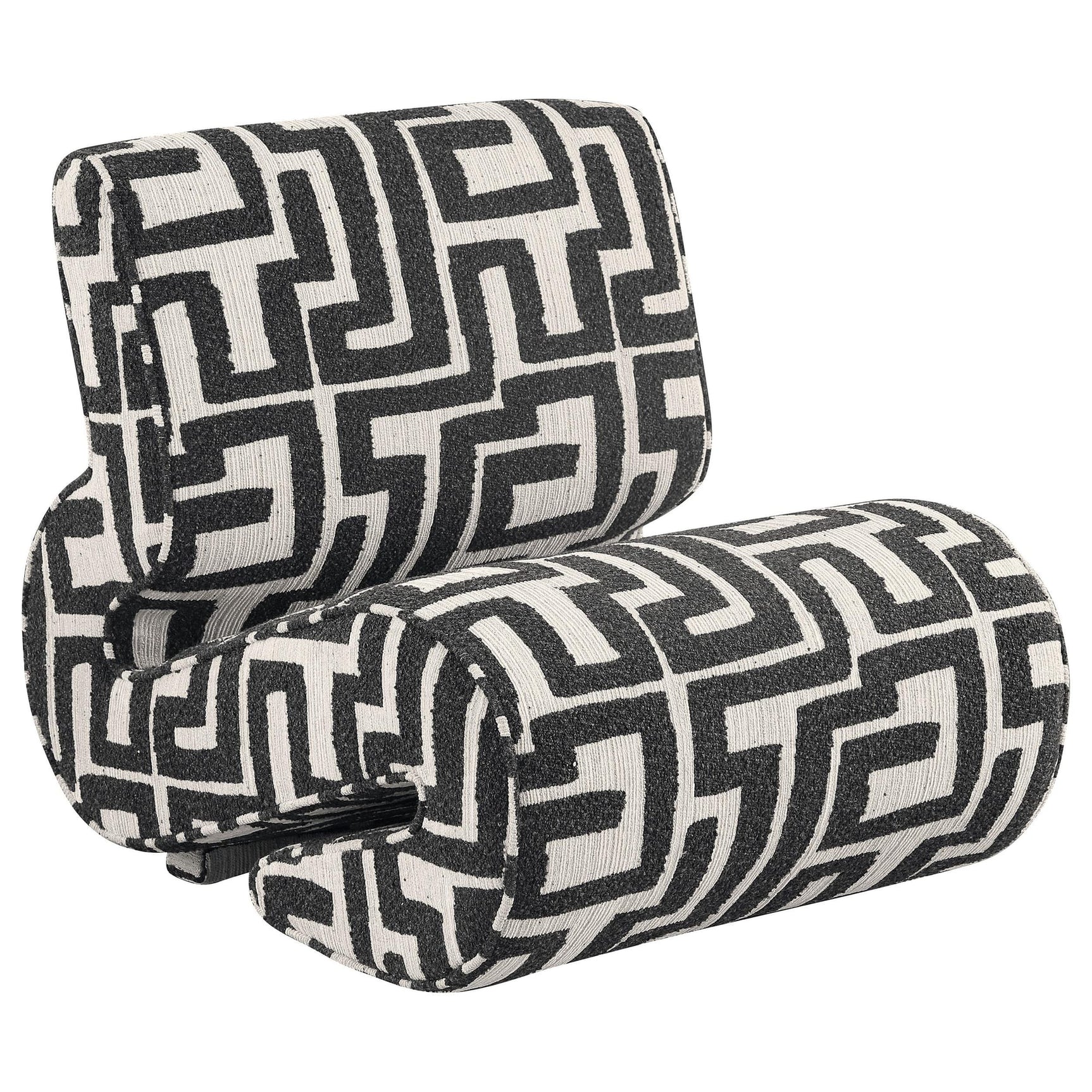 Eimer Geometric Jacquard Accent Chair Black from Ella Furniture