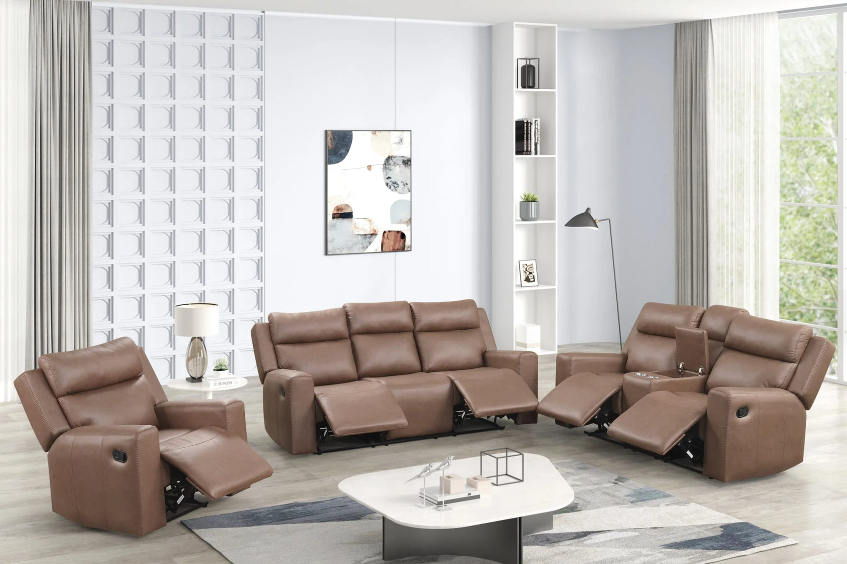 Elevation Brown 3-Piece Reclining Set from Ella Furniture
