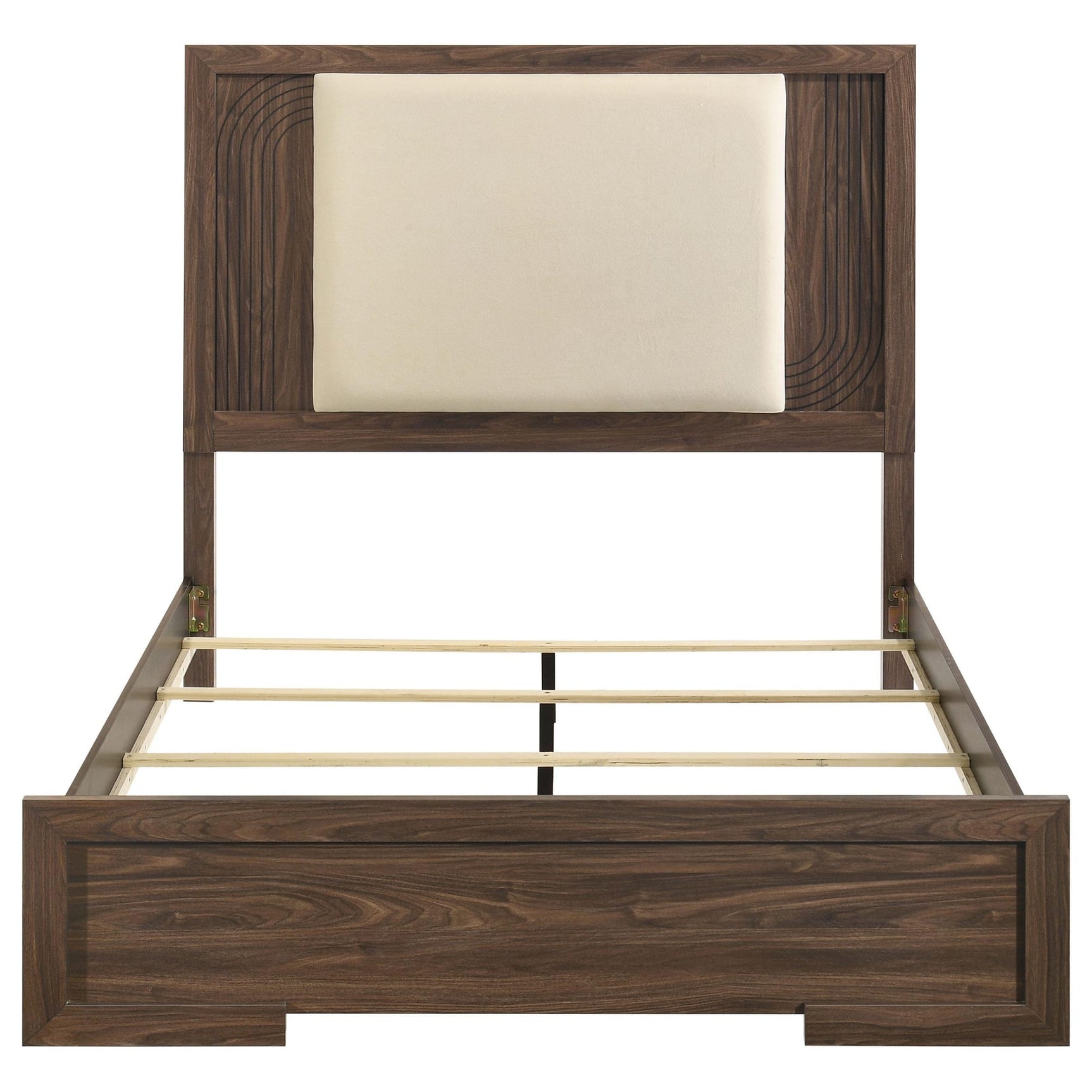 Etienne Queen Velvet Upholstered Panel Bed Walnut view 3