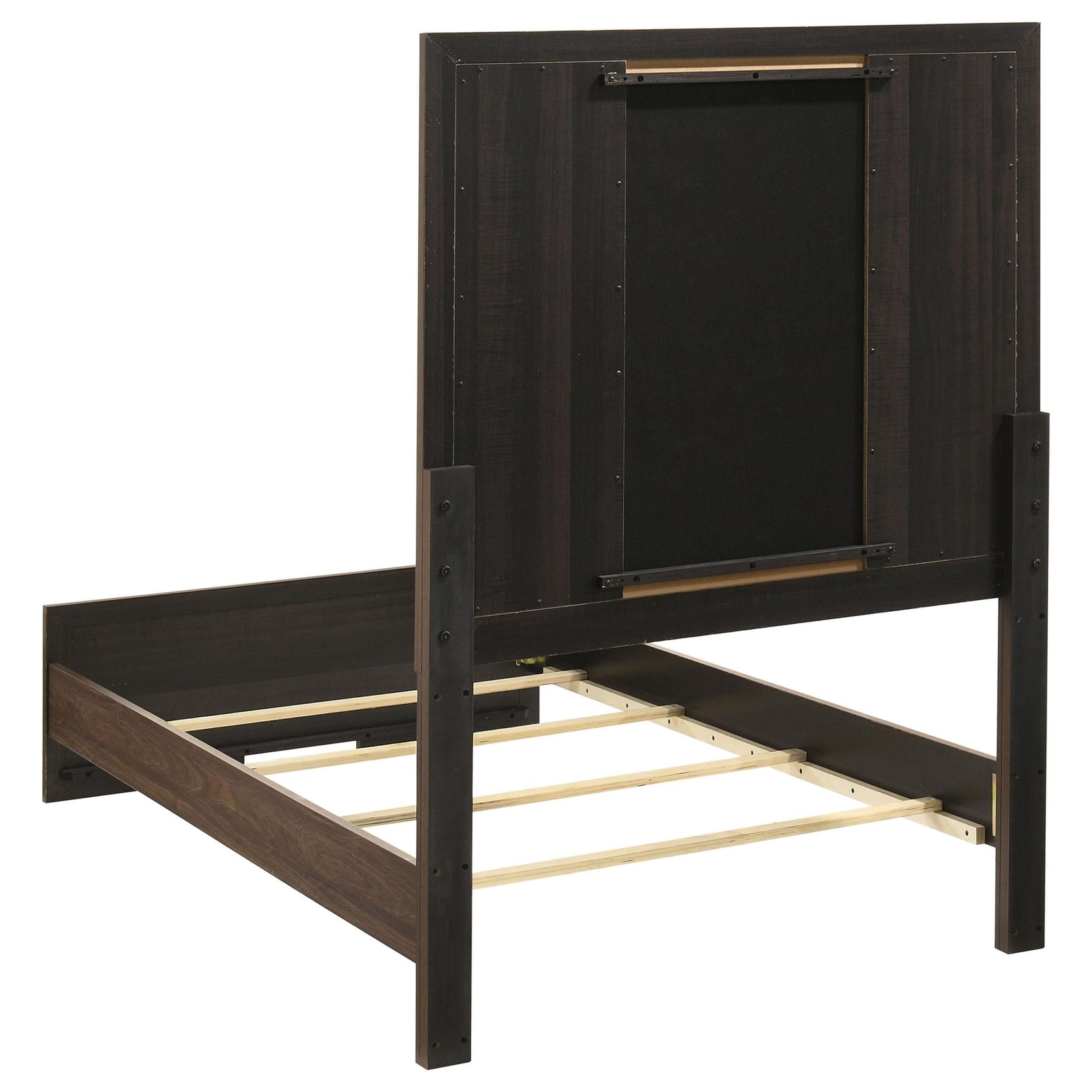 Etienne Twin Velvet Upholstered Panel Bed Walnut view 4