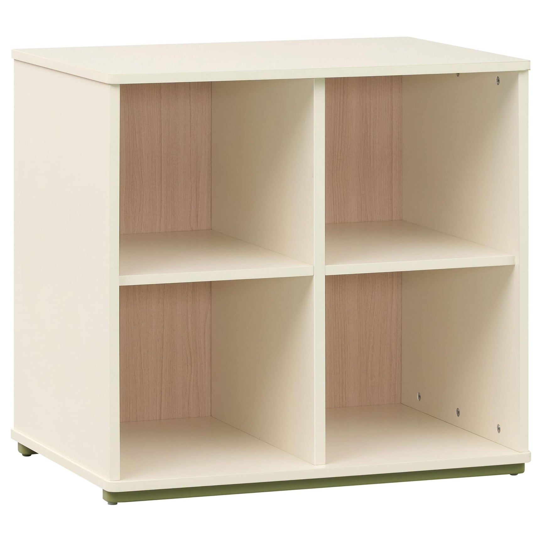 Evren 4-cubby Horizontal Bookcase with Natural Interior Off White from Ella Furniture