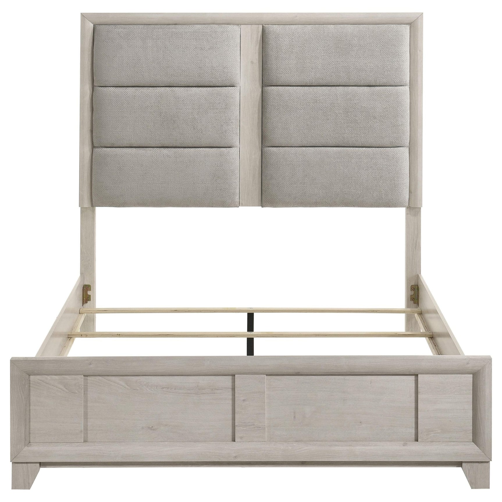 Farre Queen Upholstered Platform Panel Bed Washed Grey view 4