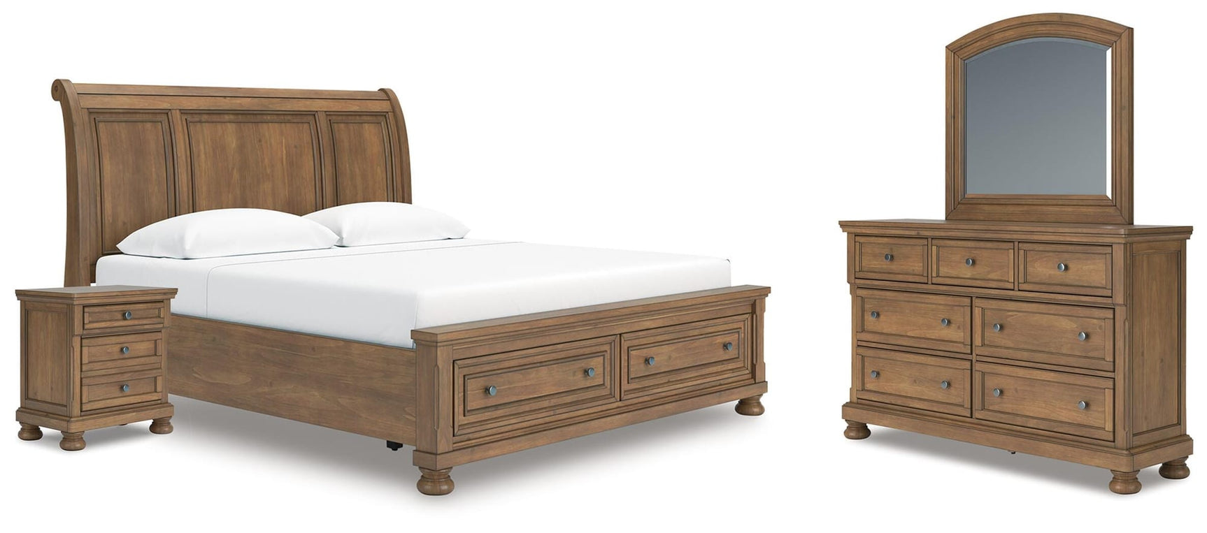 Feddinger Medium Brown Storage Sleigh Bedroom Set view 2