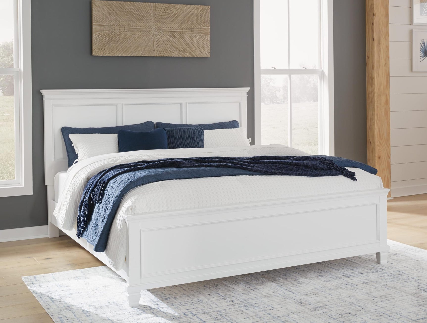 Fortman White Panel Bedroom Set King 3: Bed, Dresser, Mirror from Ella Furniture