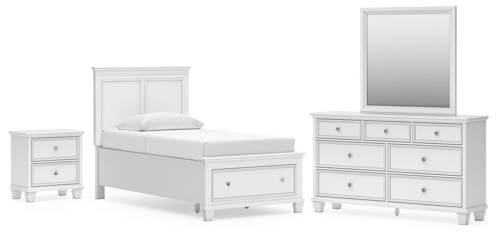 Fortman White Panel Storage Bedroom Set view 4