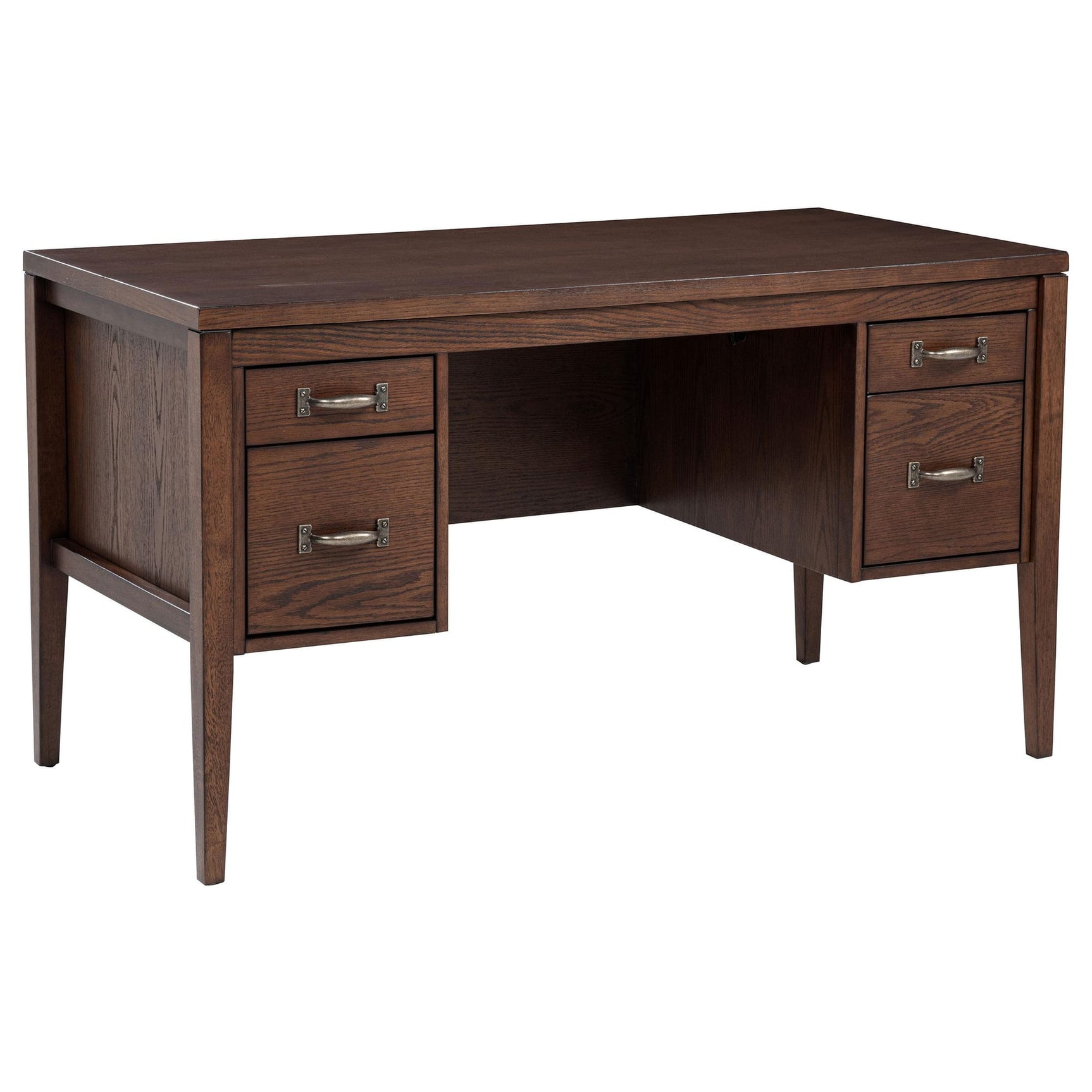 Graham 54-inch 4-drawer Double Pedestal Lift Top Computer Desk Chocolate view 3