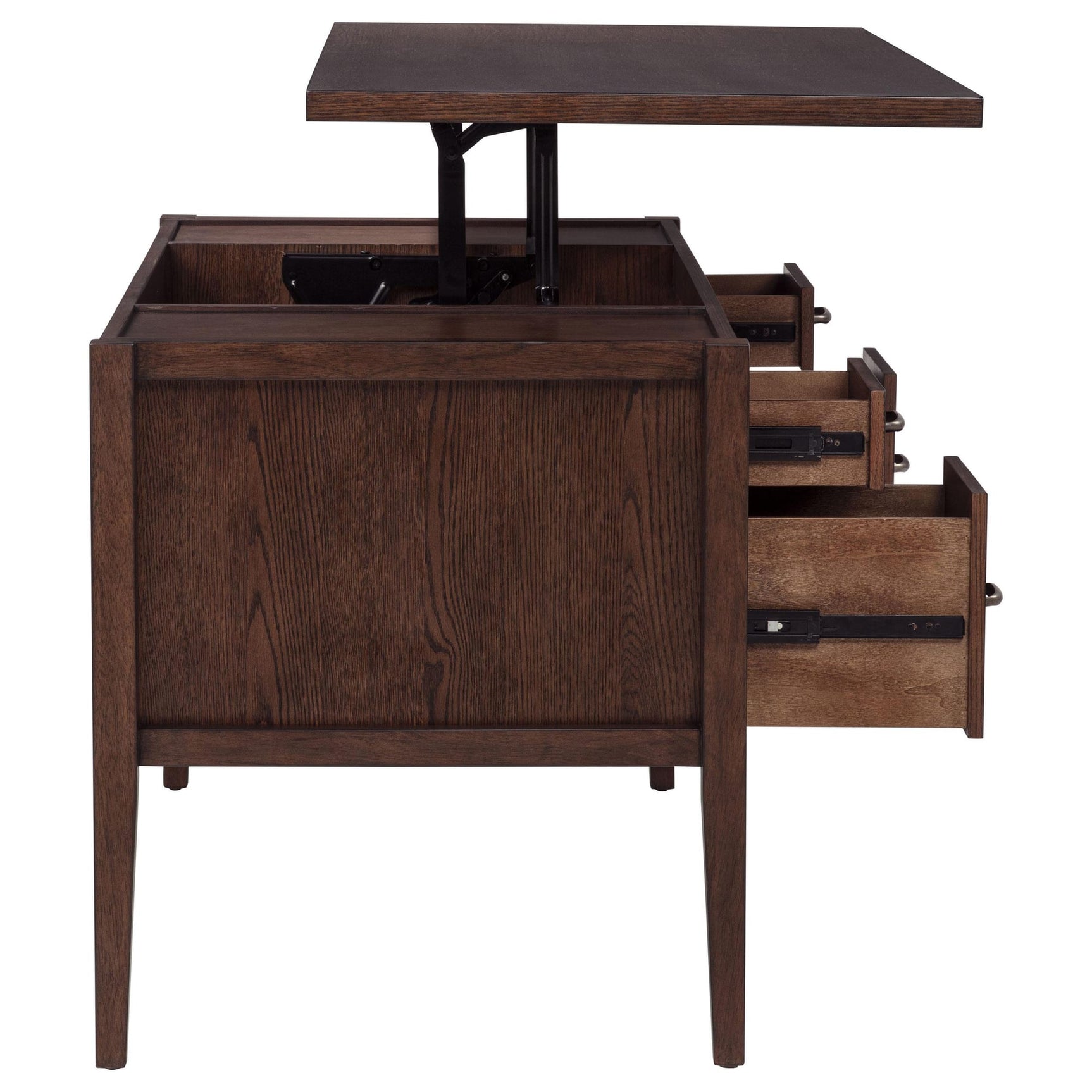 Graham 54-inch 4-drawer Double Pedestal Lift Top Computer Desk Chocolate view 13