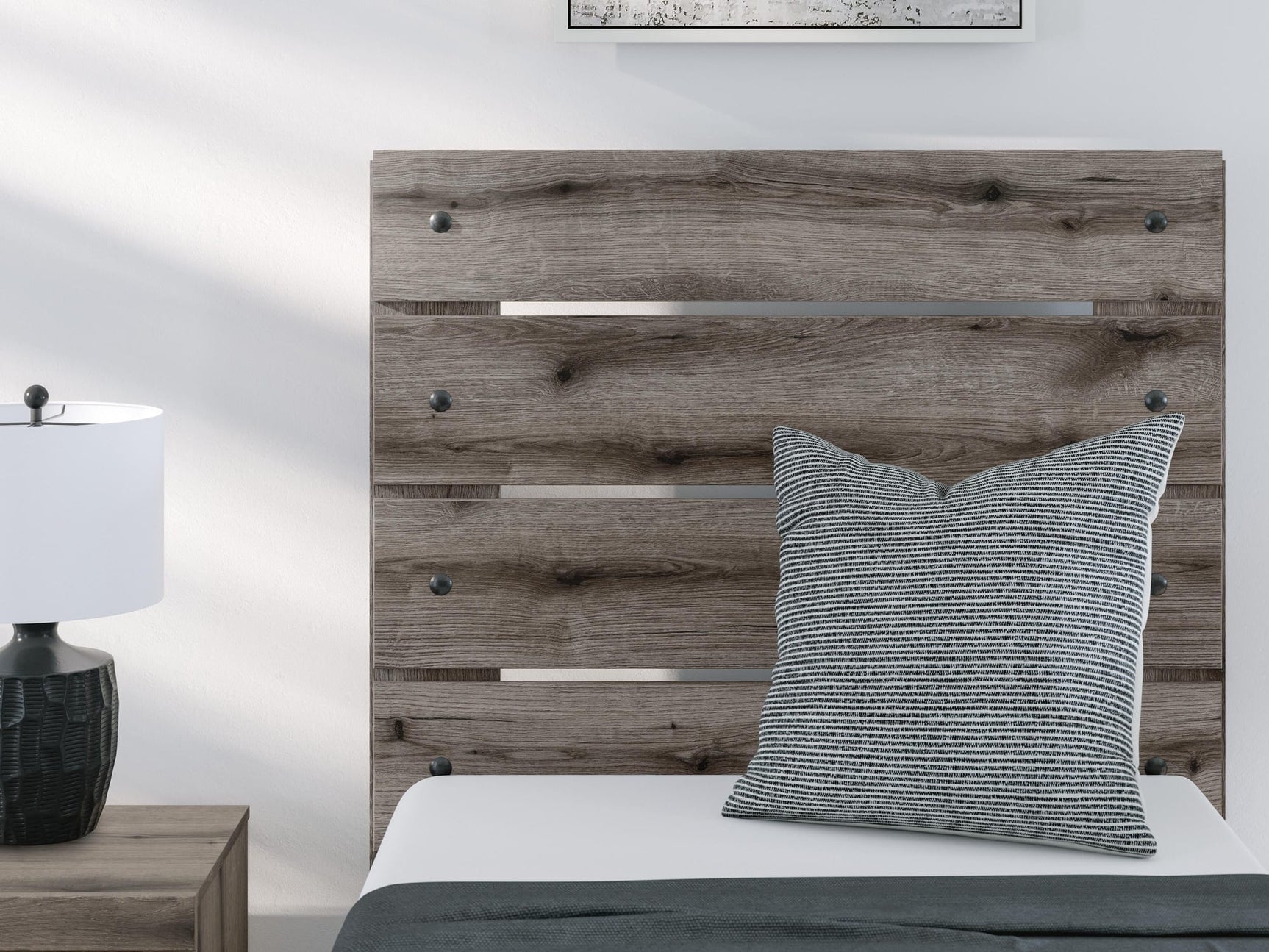 Graystorm Brown Gray Panel Bedroom Set Twin 4: Bed, Dresser, Mirror, Chest from Ella Furniture