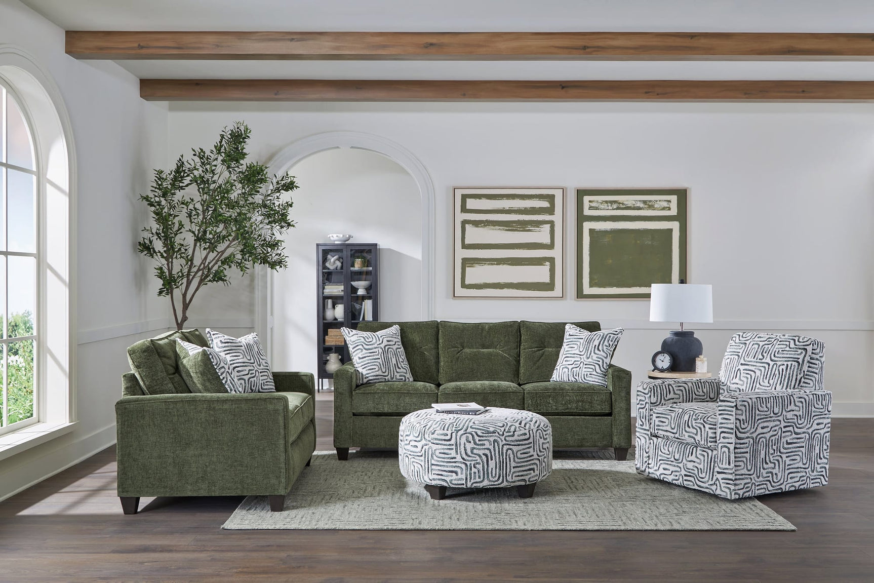 Haety Olive Sofa & Loveseat Set view 2