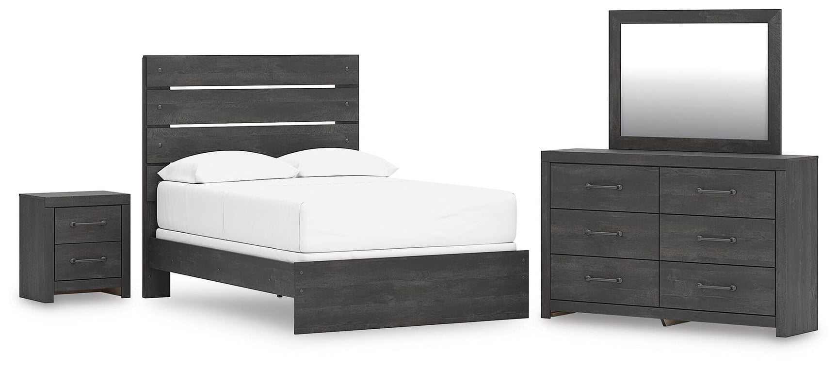 Hollivern Dark Gray Panel Bedroom Set view 3