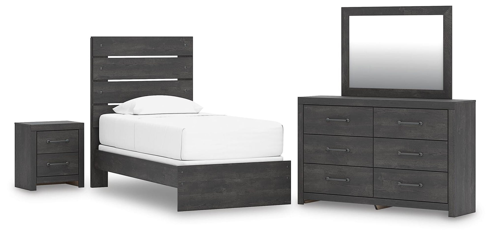 Hollivern Dark Gray Panel Bedroom Set view 4