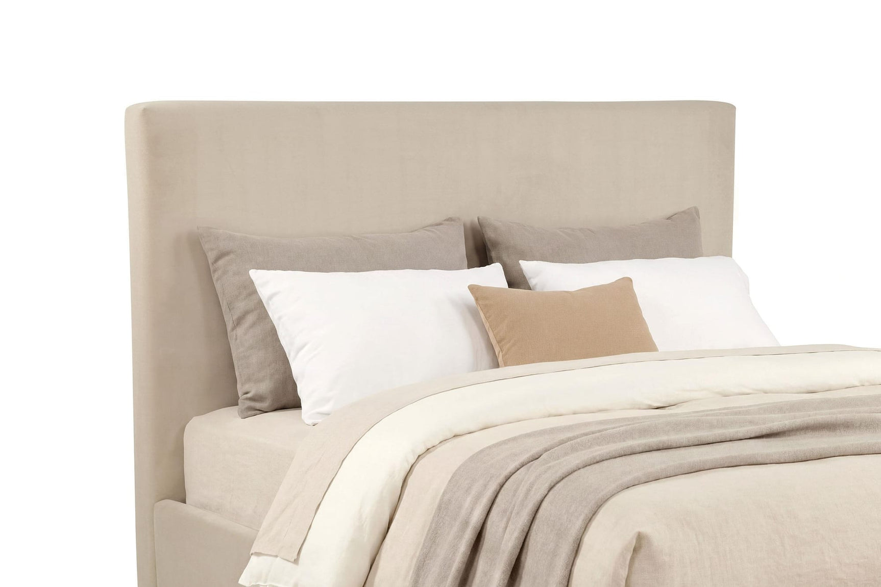 Knox Eastern King Fabric Upholstered Platform Bed Khaki view 6