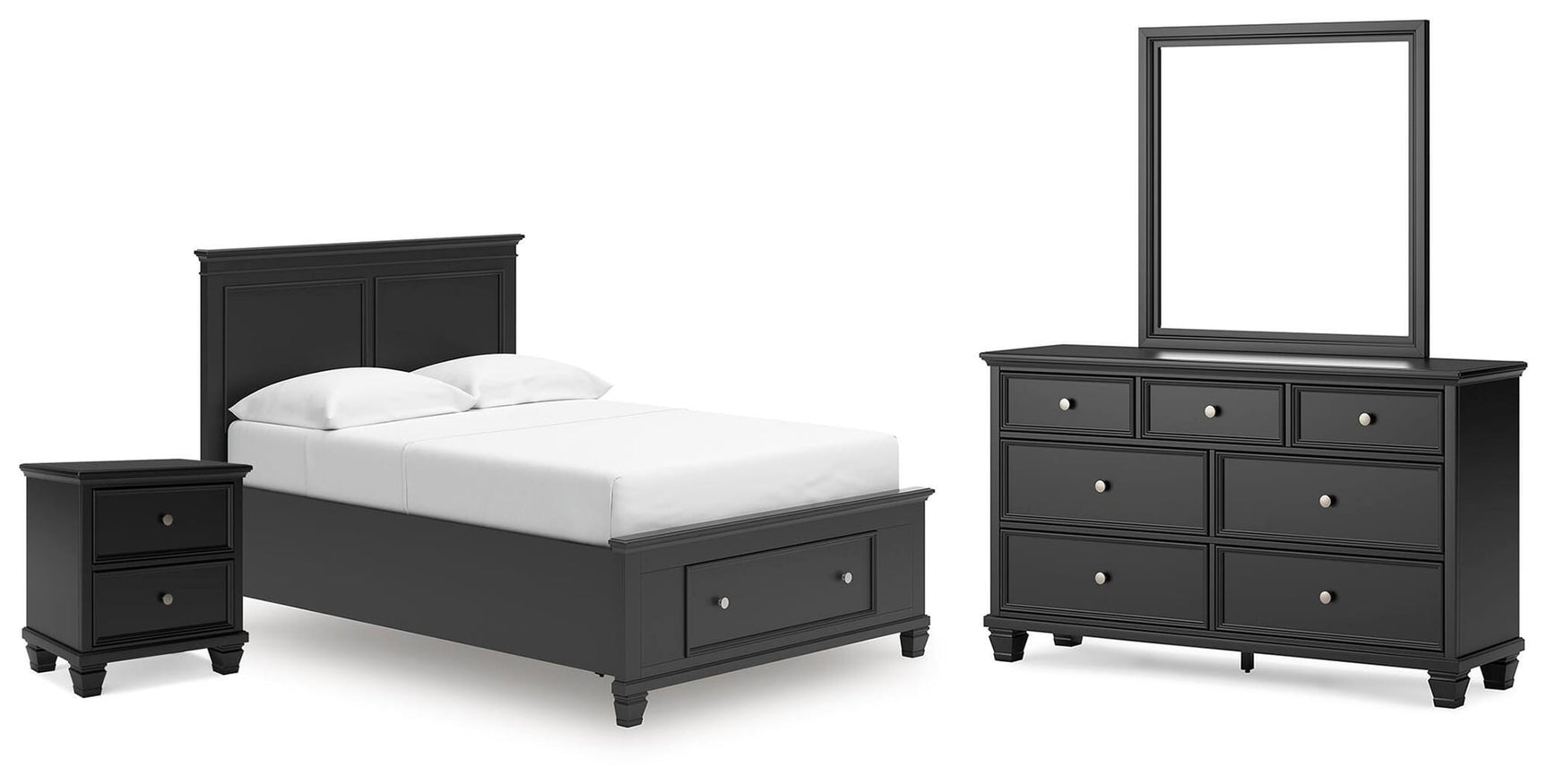Lanolee Black Panel Storage Bedroom Set view 4