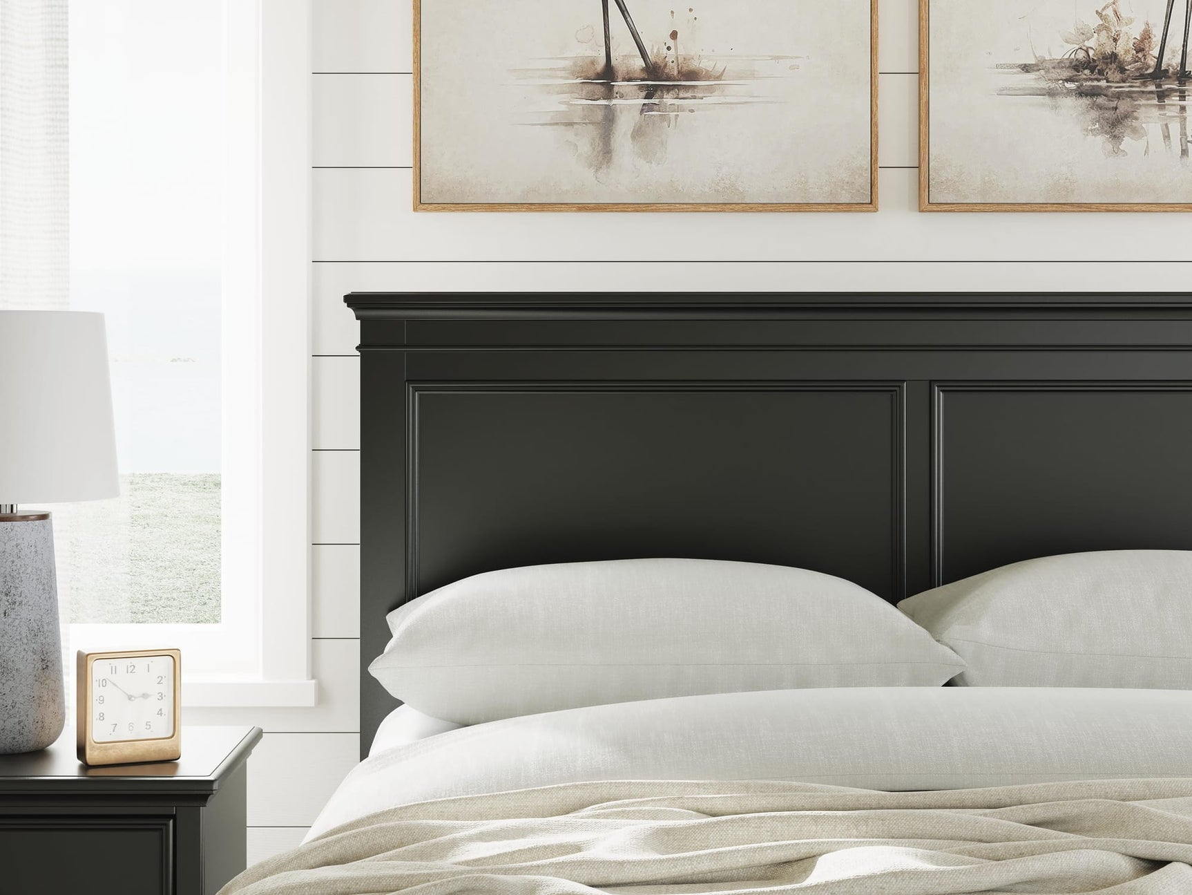 Lanolee Black Panel Storage Bedroom Set Queen 3: Bed, Dresser, Mirror from Ella Furniture