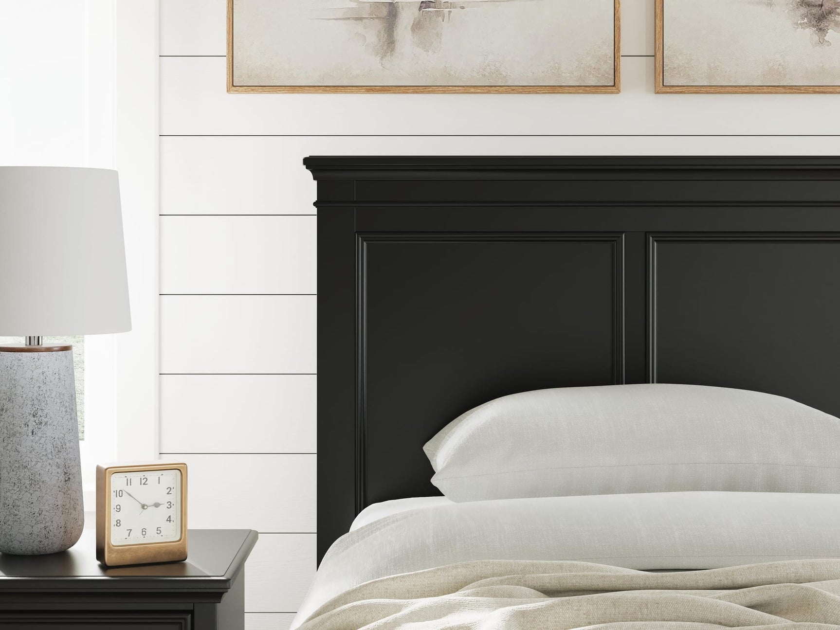 Lanolee Black Panel Storage Bedroom Set Twin 3: Bed, Dresser, Mirror from Ella Furniture
