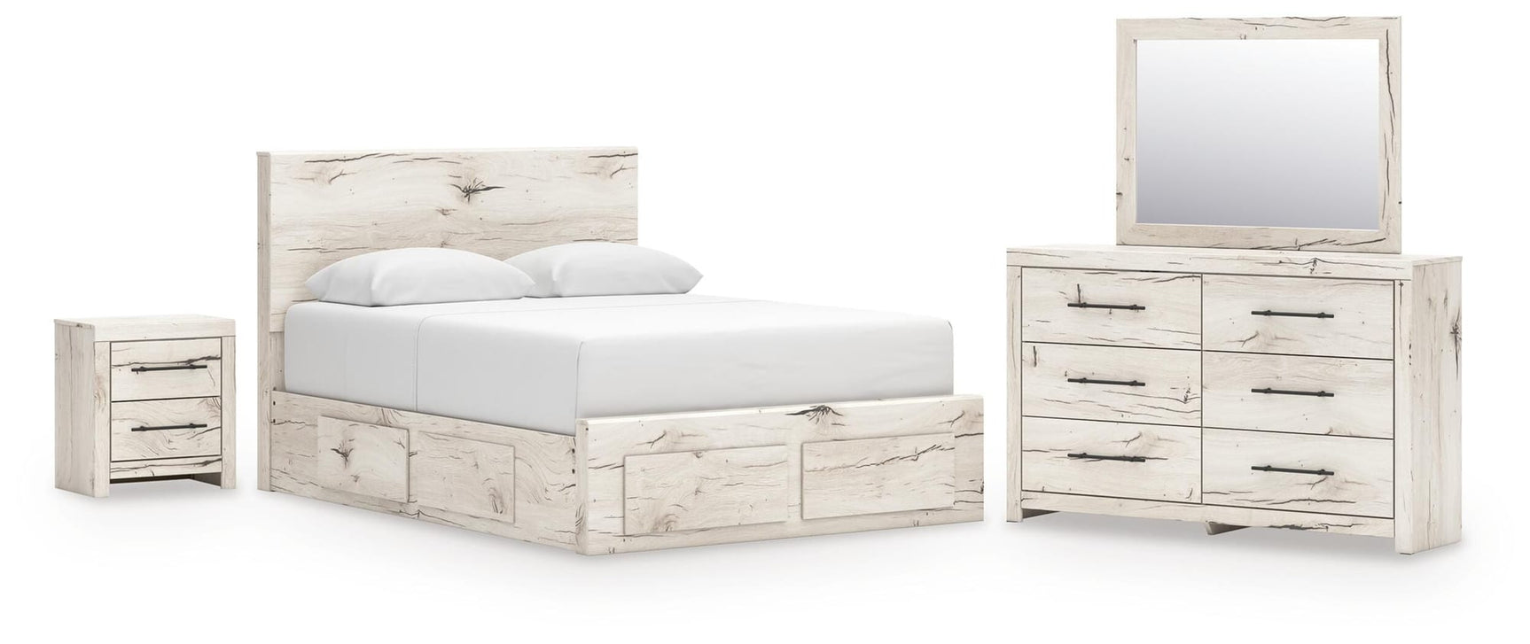 Lawroy Light Natural Panel Storage Bedroom Set 4 from Ella Furniture