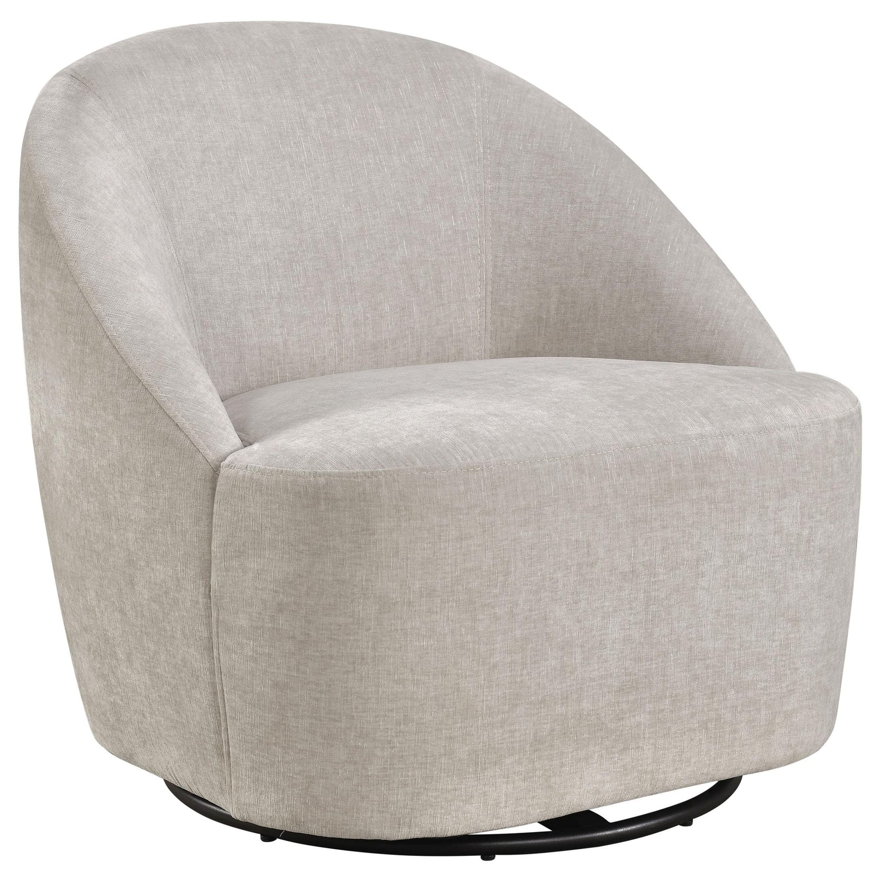Leon Chenille Upholstered Swivel Accent Chair Beige from Ella Furniture
