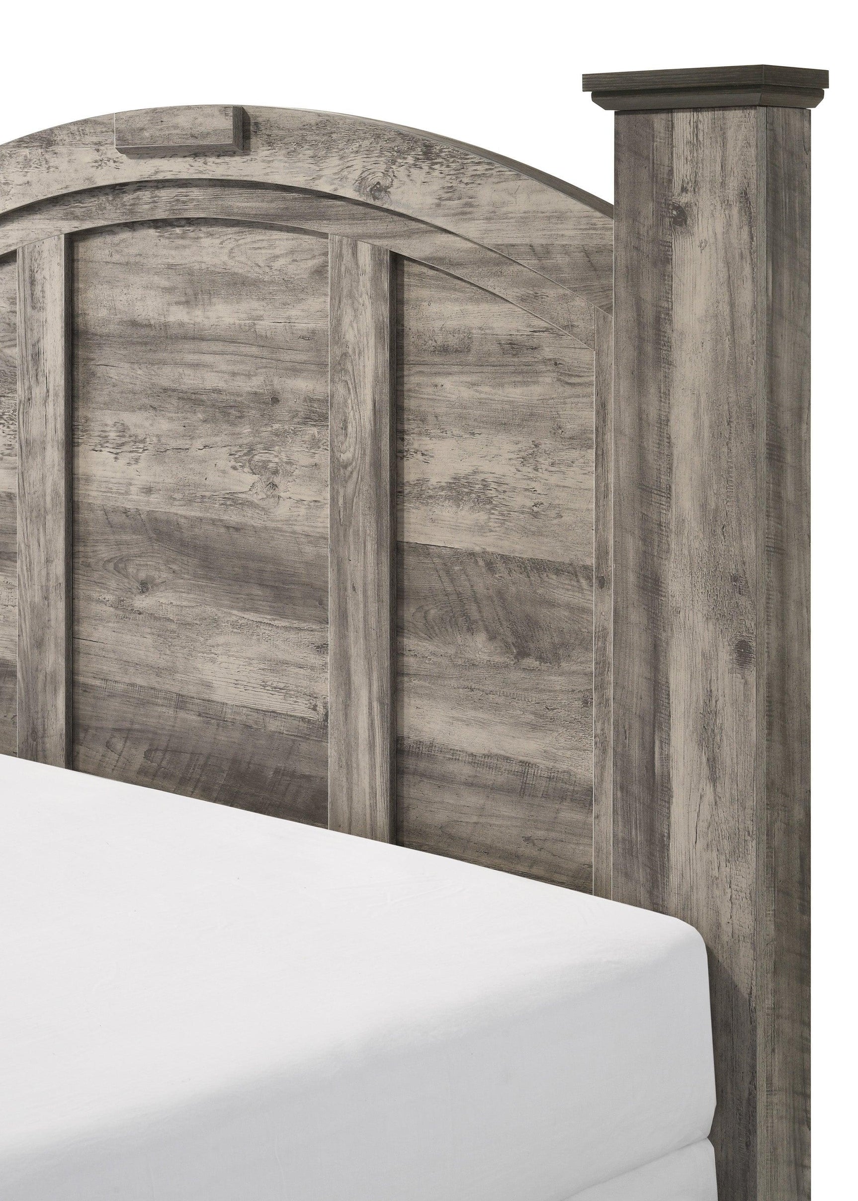 Ella-mae Gray Modern Contemporary Solid Wood And Veneers King Bed - Ella Furniture