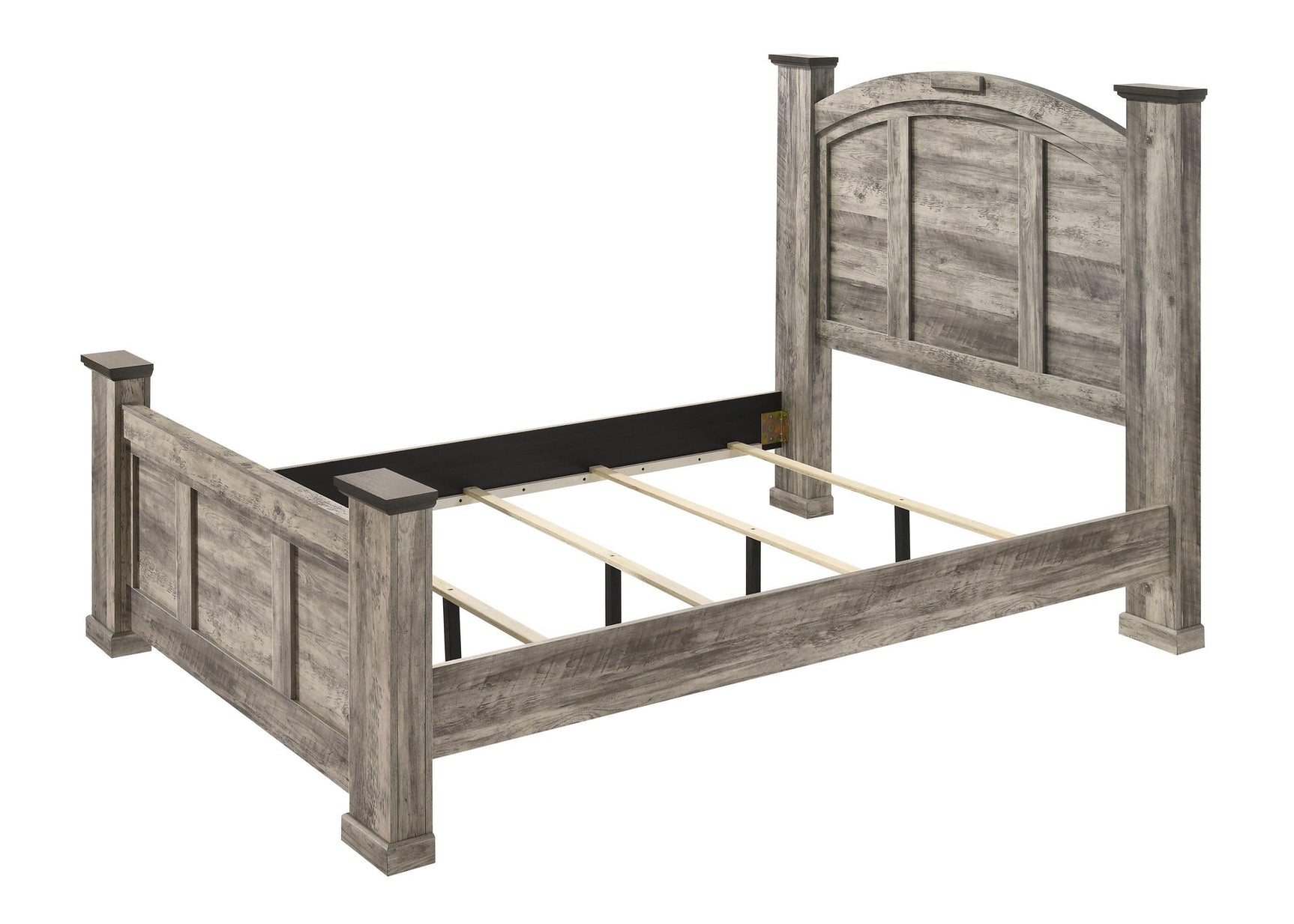 Ella-mae Gray Modern Contemporary Solid Wood And Veneers King Bed - Ella Furniture
