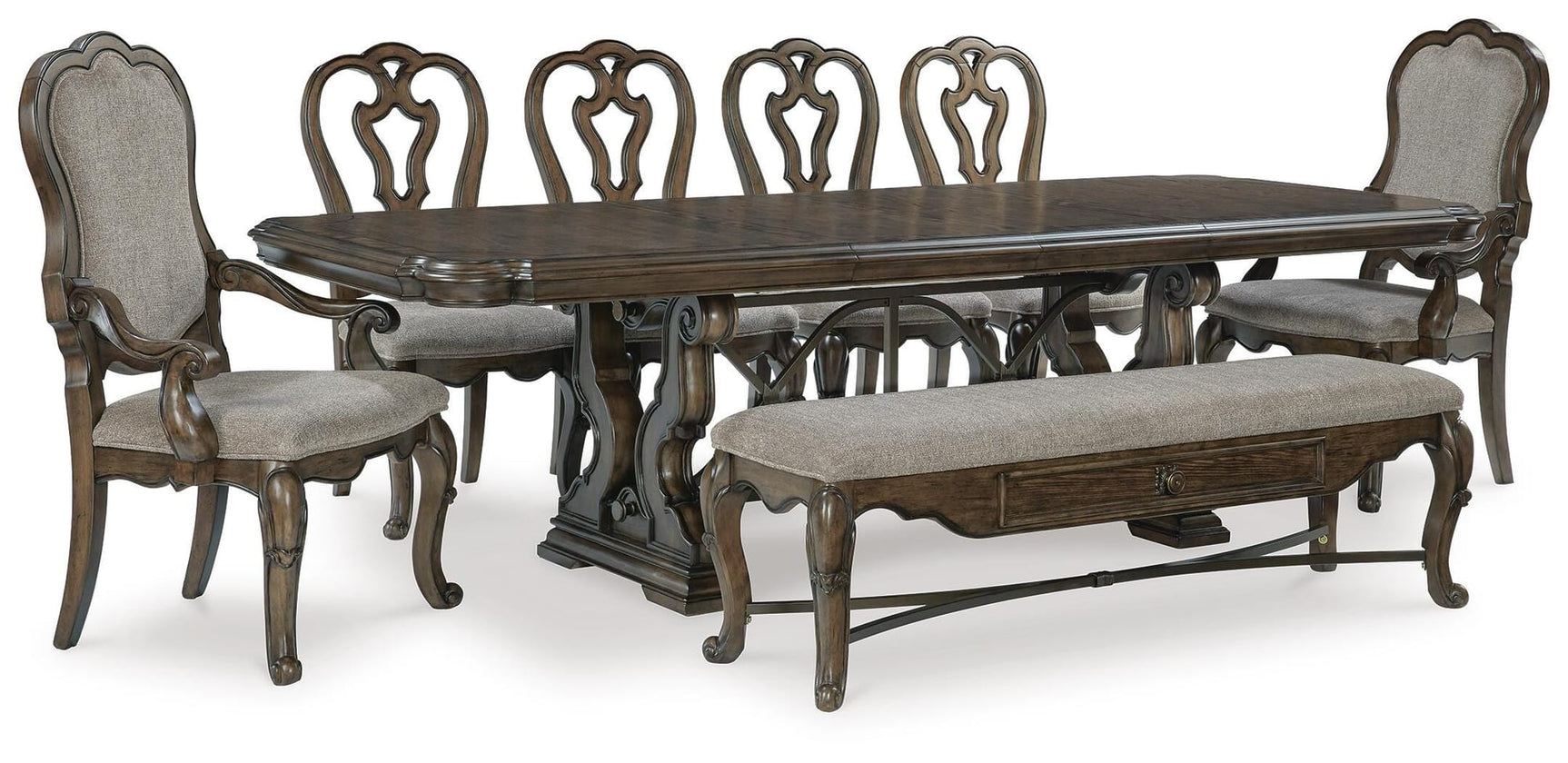 Maylee Dark Brown Dining Set view 2
