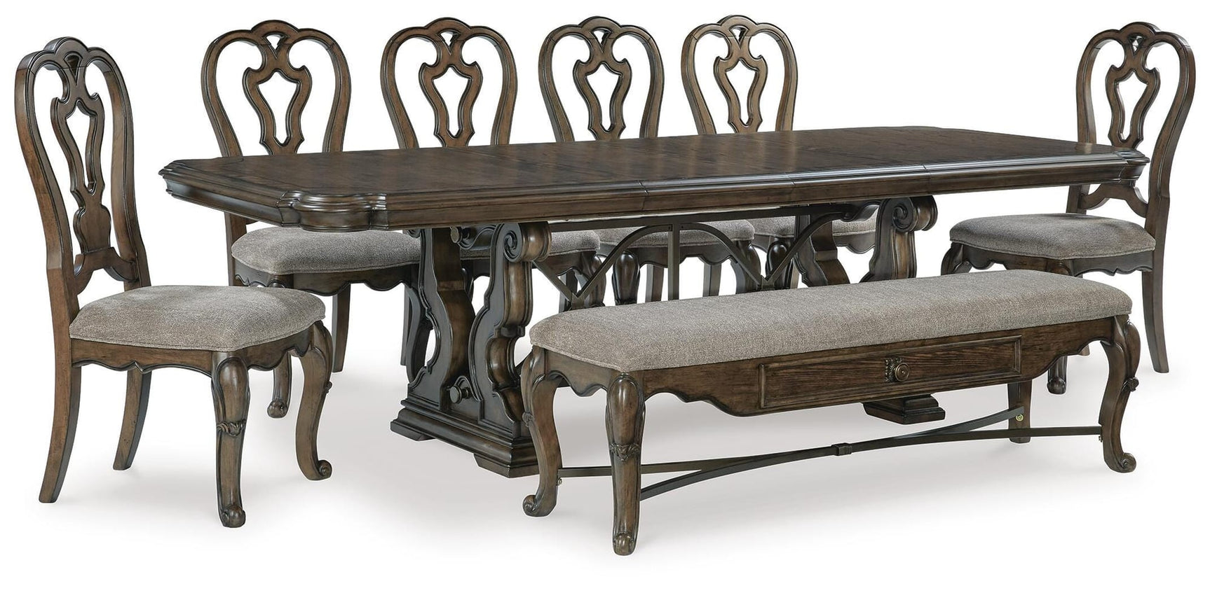Maylee Dark Brown Dining Set view 6