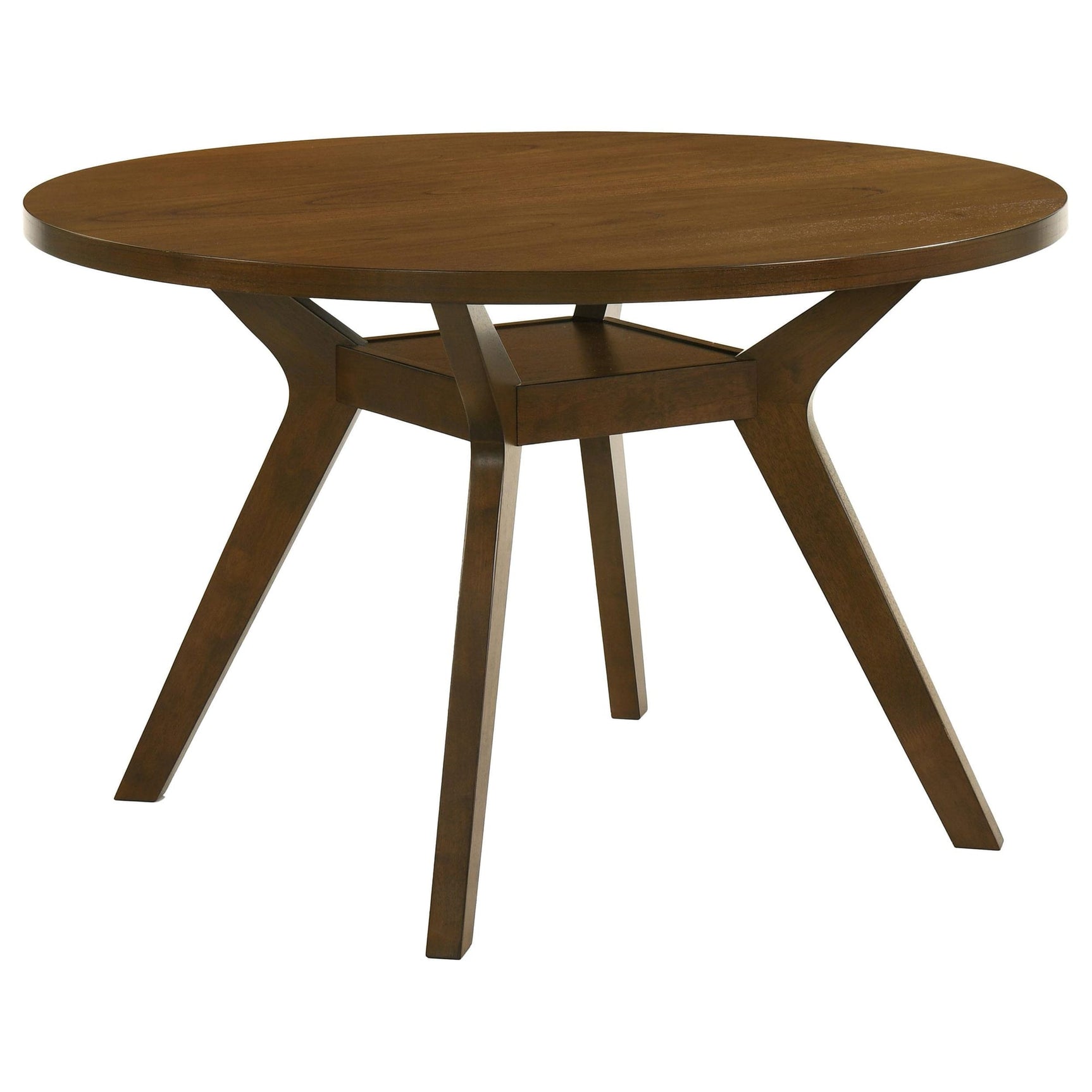 Mueller 48-inch Round Mindi Veneer Dining Table Brown from Ella Furniture