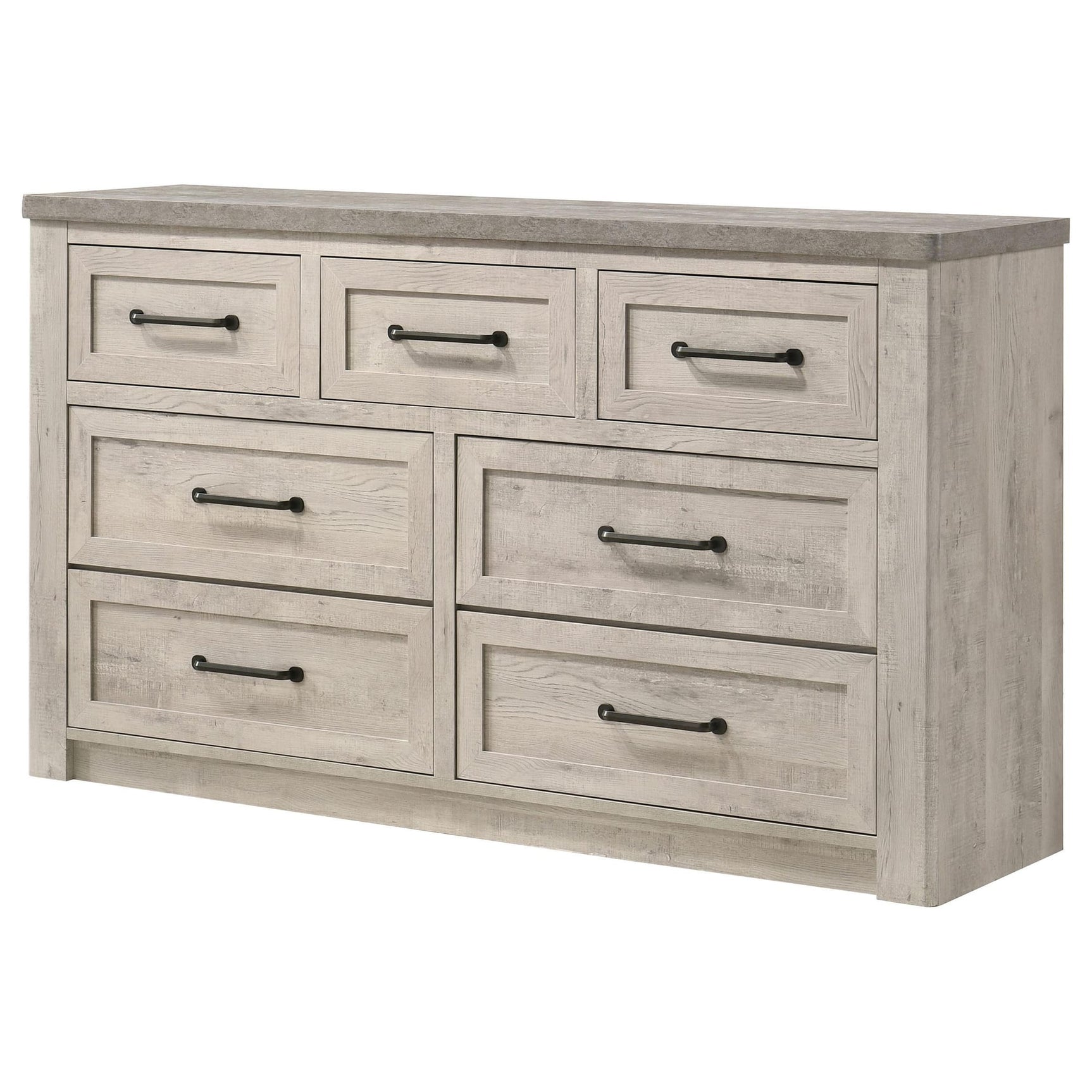 Nevado Farmhouse 7-Drawer Dresser Grey and Weathered Taupe view 4