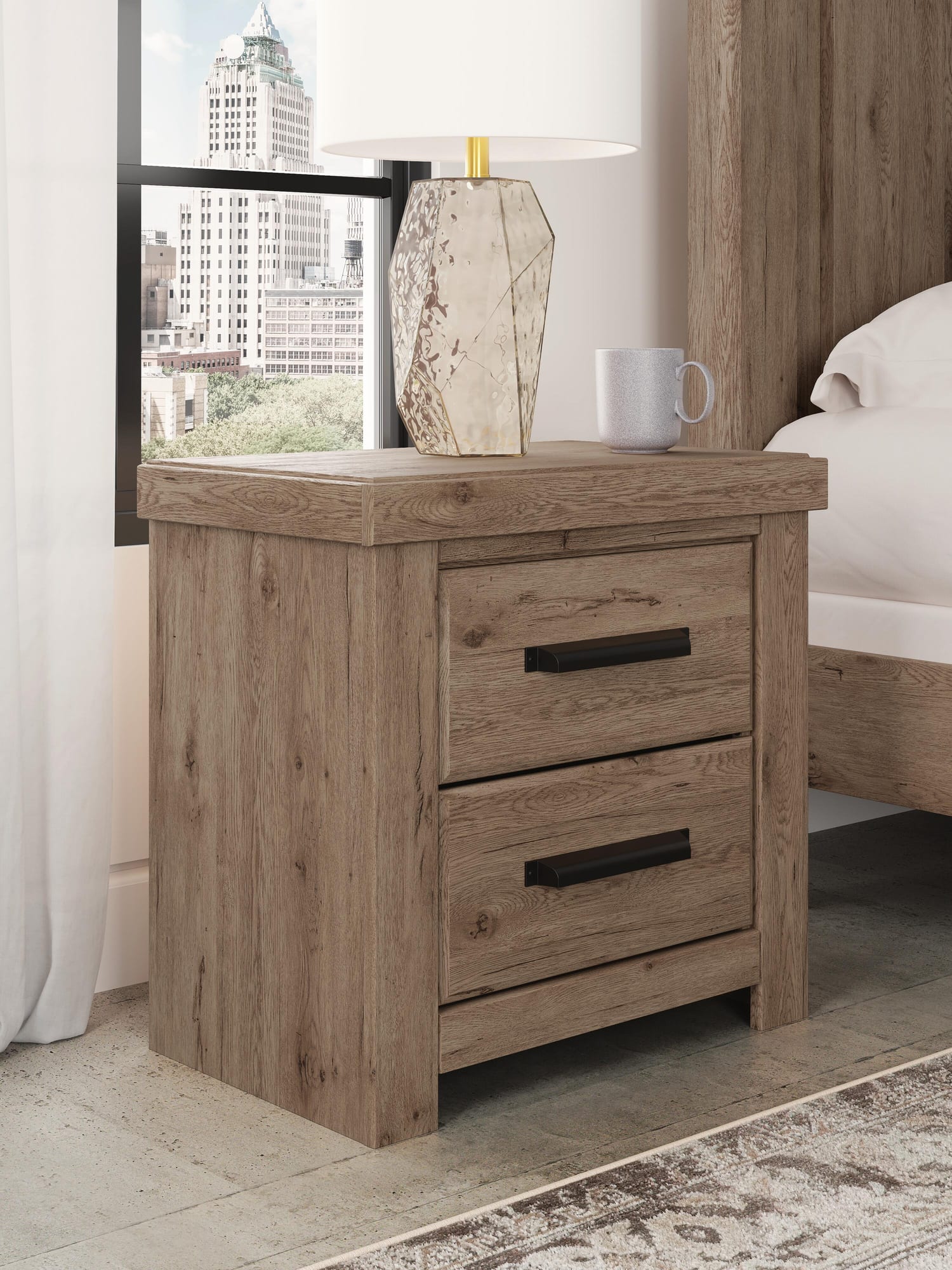Oliandon Light Brown Panel Storage Bedroom Set view 5