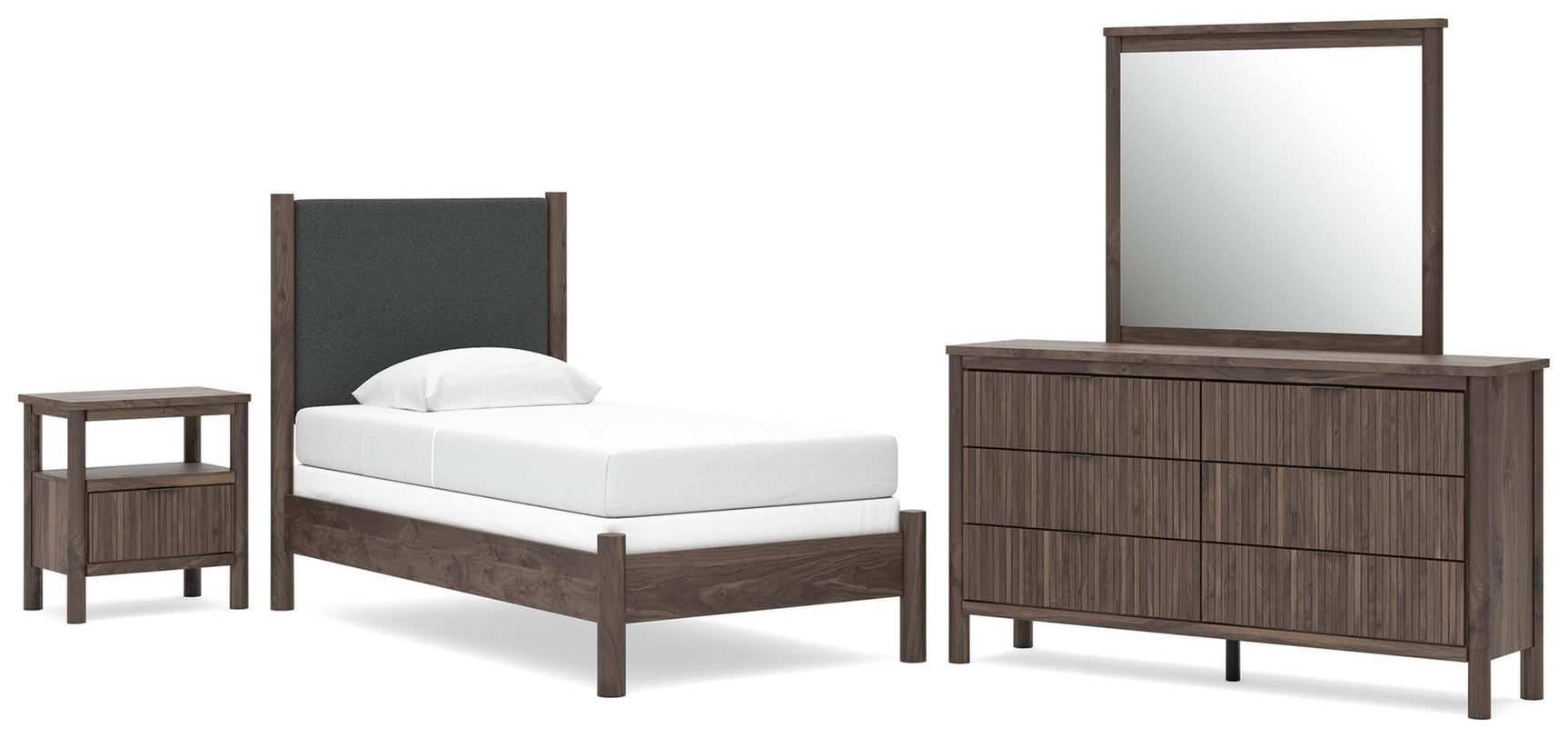 Pamytta Brown Upholstered Panel Bedroom Set view 2