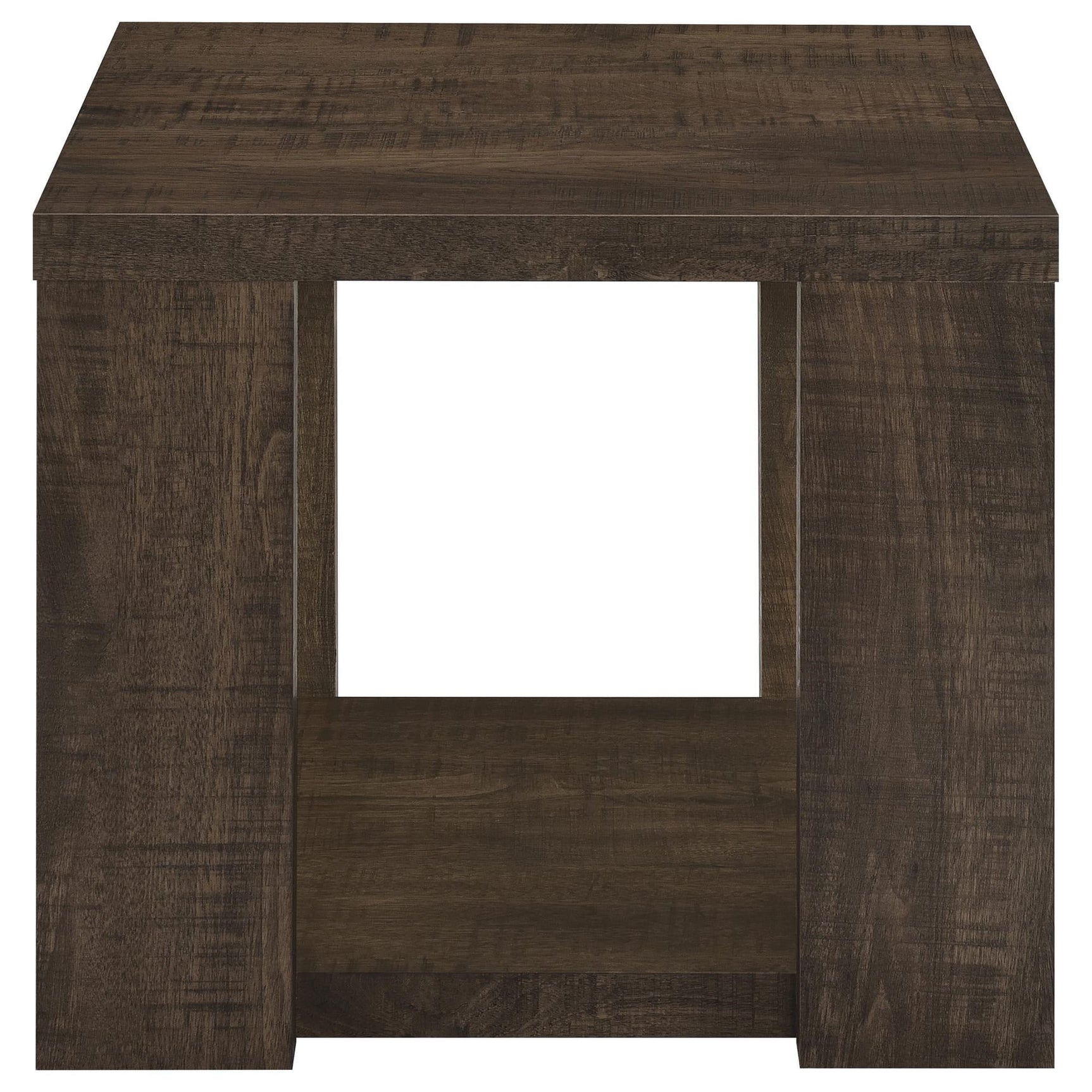Pavone 2-Piece Coffee and End Table Set with Open Shelves Dark Rustic Mango view 4